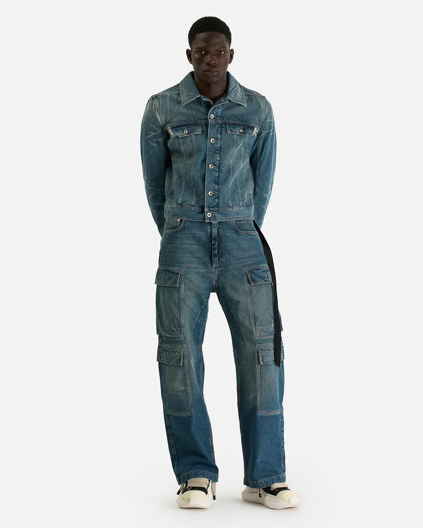 Rick Owens Drkshdw o1s1v1r1oon0825 Trucker in Blue/Washed Indigo Size US M / EU 48-50 / 2 - 2 Thumbnail