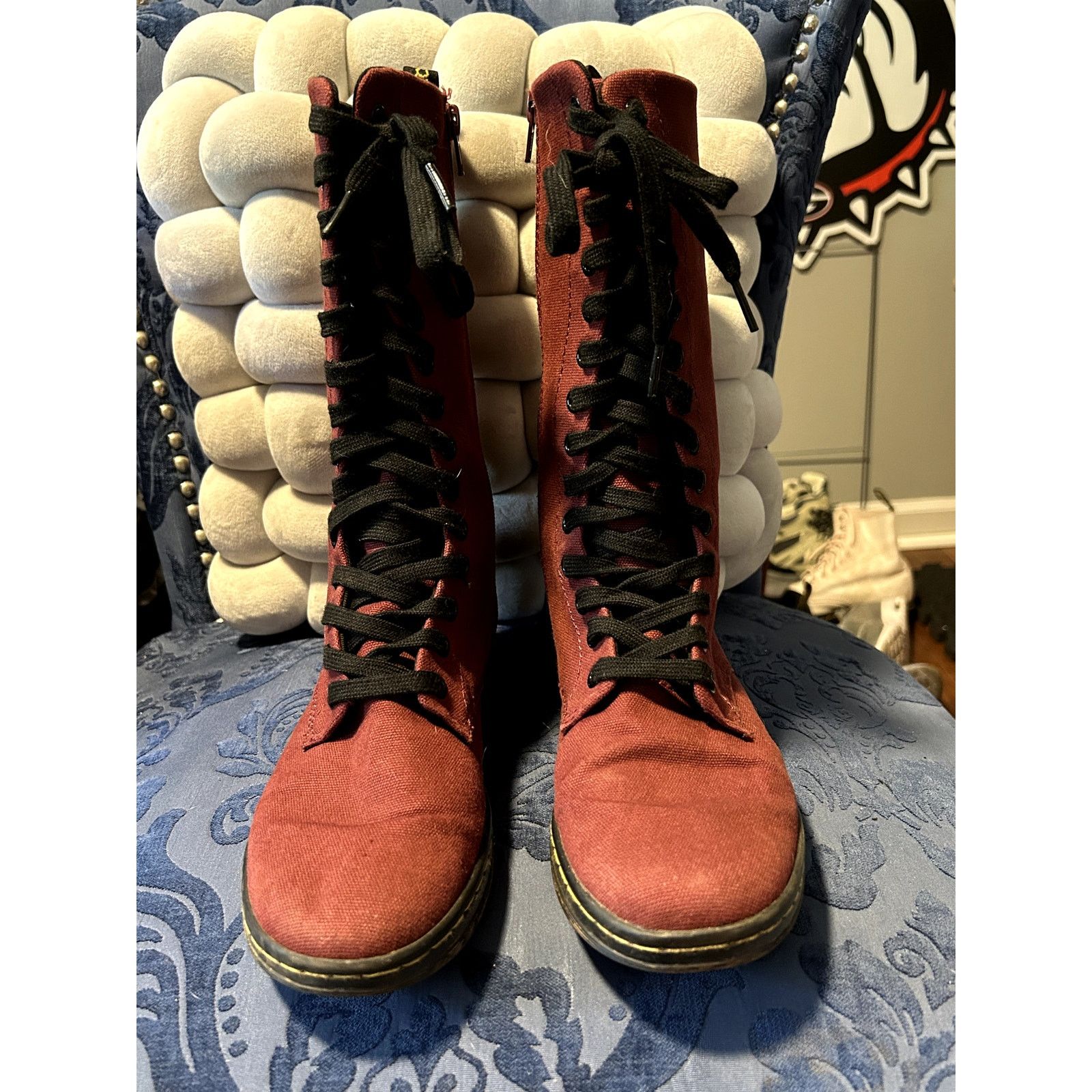 Dr. Martens Dr Martens Burgundy Battersea Knee High Canvas Size 7/EU 38 Size US 7 / IT 37 - 3 Thumbnail