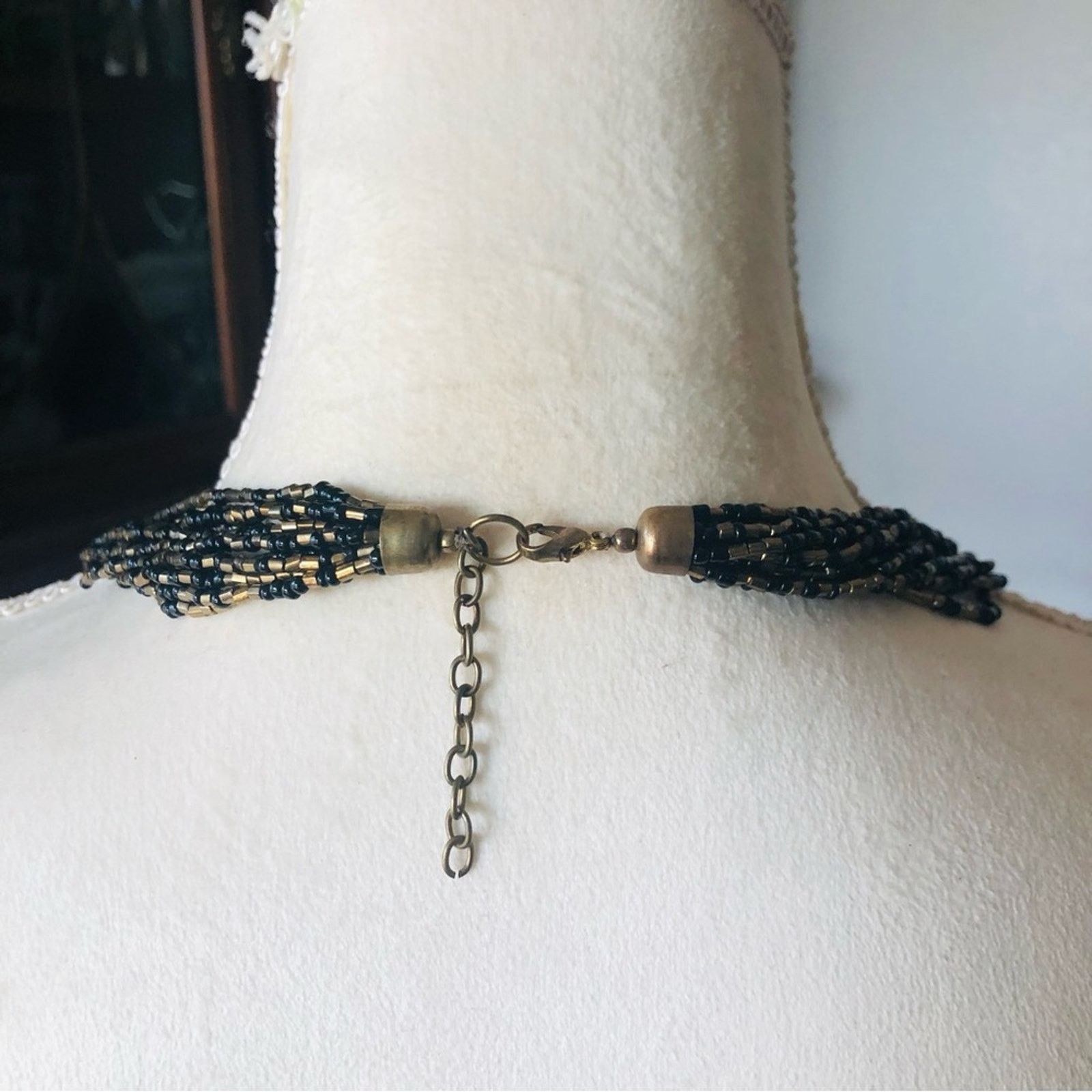 Vintage Vintage 90s gold and black multi strand seed bead necklace Size ONE SIZE - 6 Thumbnail