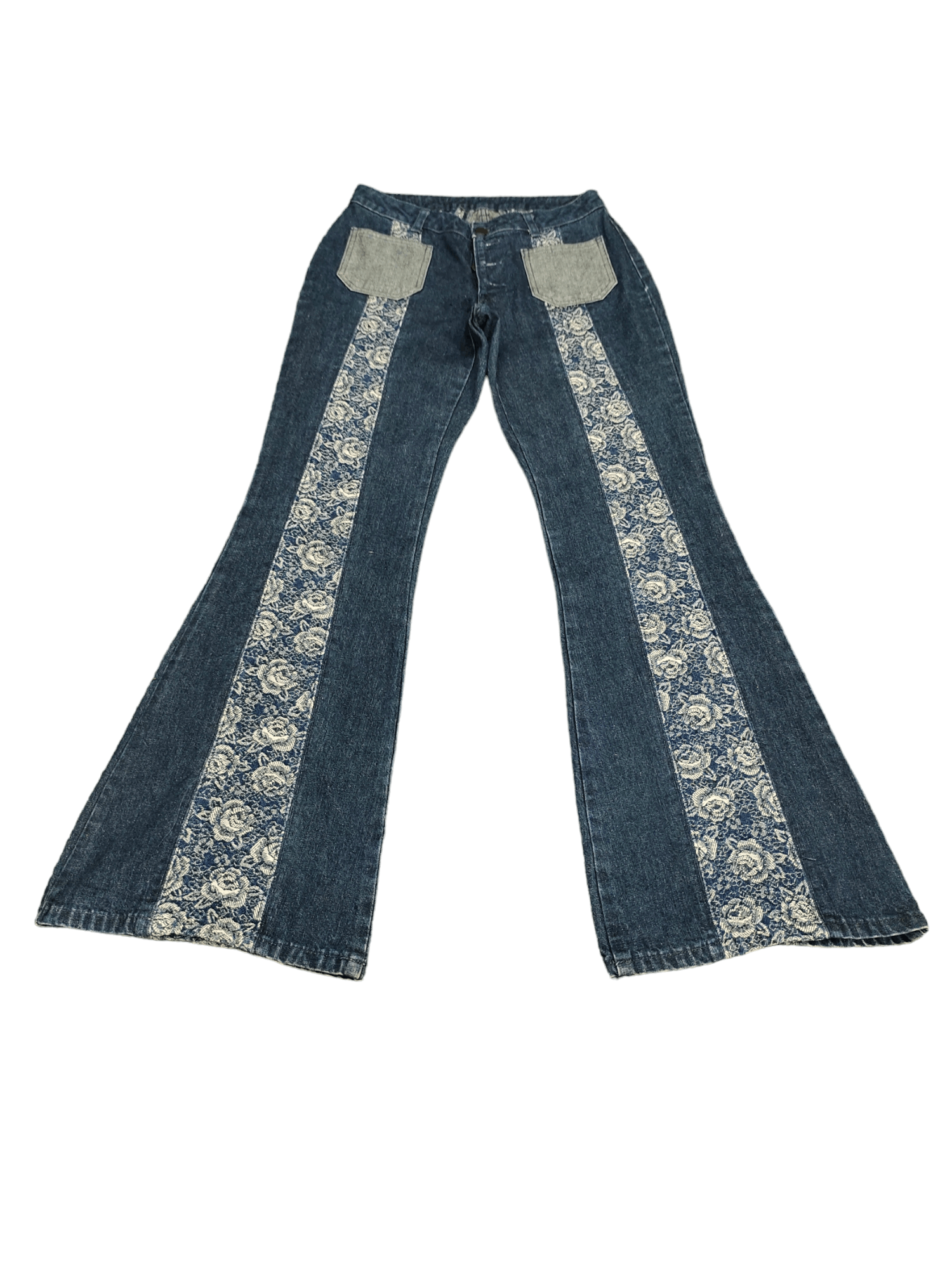 Hysteric Glamour Flare Jeans Flower Embroidered High Rise Bootcut Bellbottom Size US 27 - 2 Thumbnail