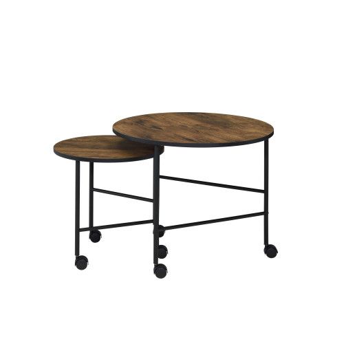 Designer × Homemade ACME Oblis 2Pc Pk Nesting Tables, Vintage Oak 83150 Size US L / EU 52-54 / 3 - 8 Thumbnail