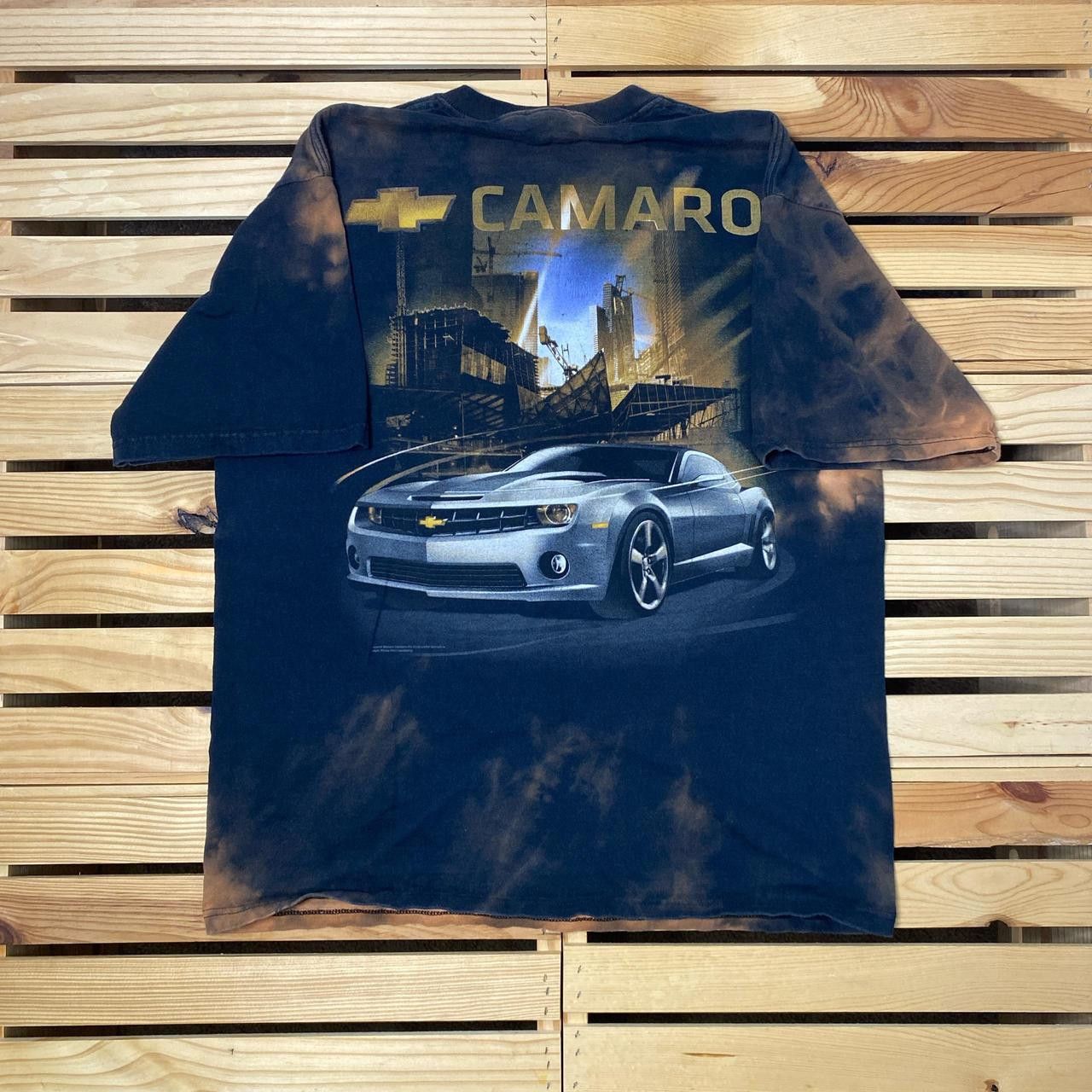 Fruit Of The Loom Camaro ZL1 Black & Bleached Muscle Car Promo Tee Size Large Size US L / EU 52-54 / 3 - 1 Thumbnail