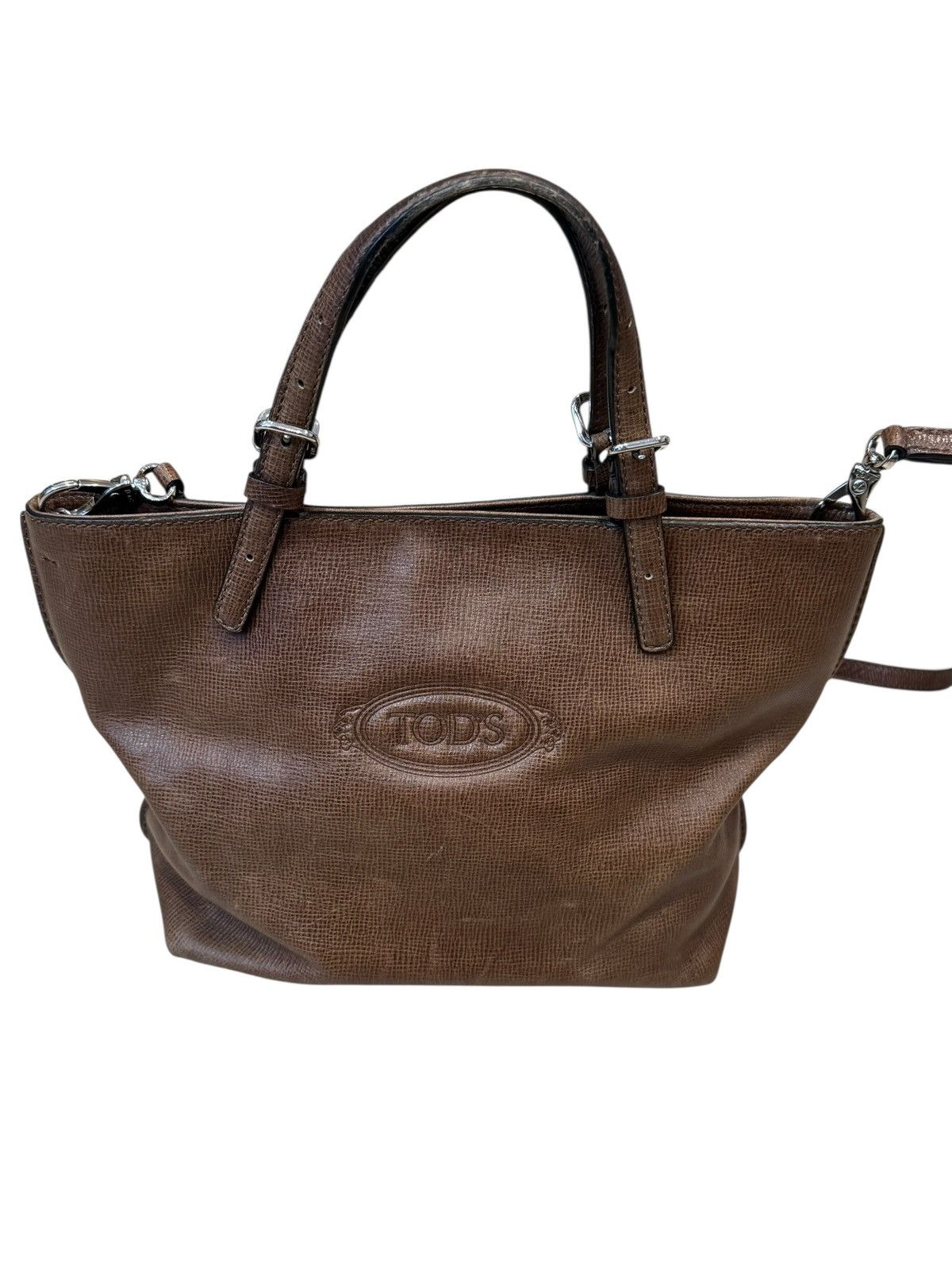 Tod’s Vintage Brown Tote Shoulder Strap Bag Handbag