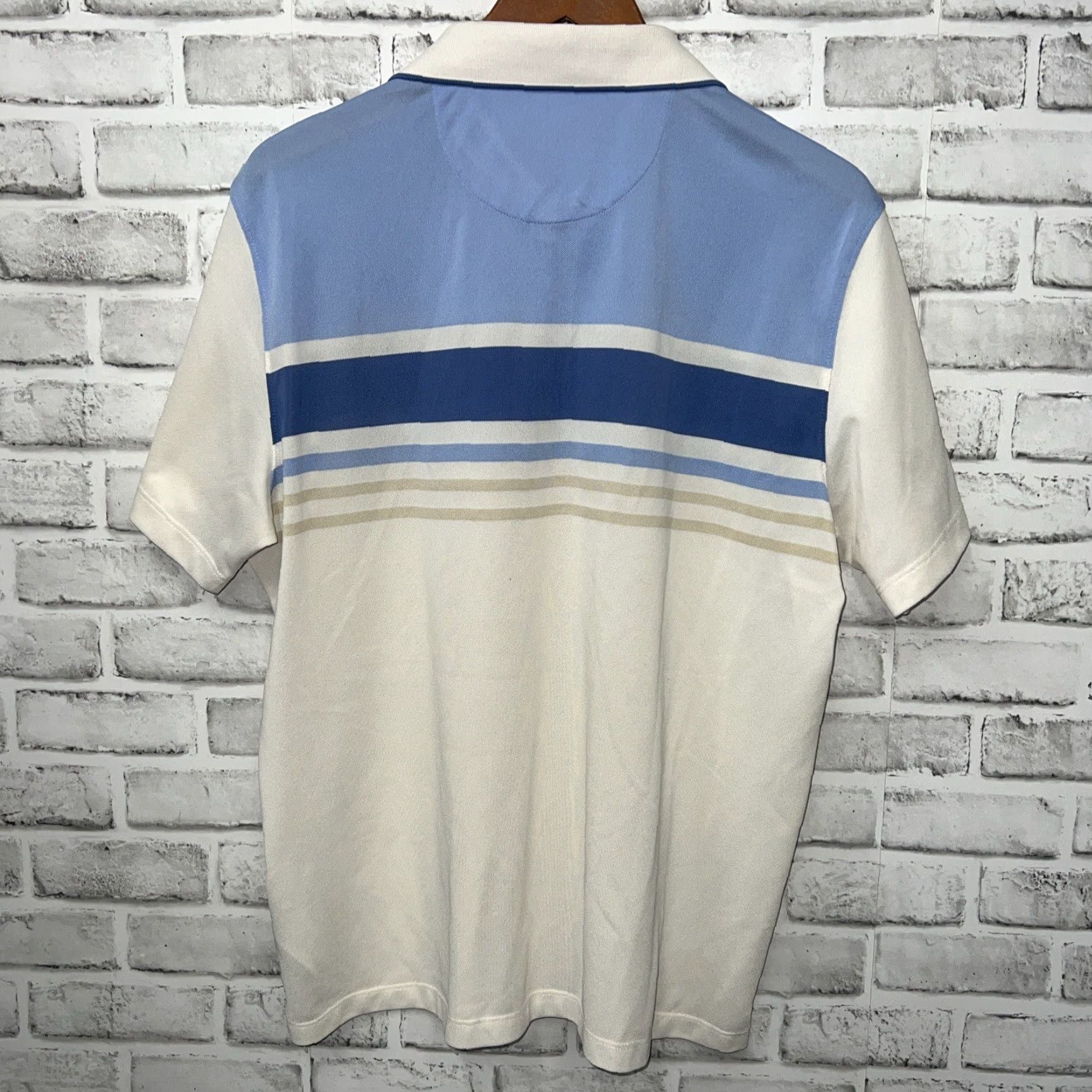 UNTUCKit UNTUCKit Polo Shirt Striped Mens Size L White Shirt Polo L Mens White Striped UNTUCKit Size US L / EU 52-54 / 3 - 4 Thumbnail