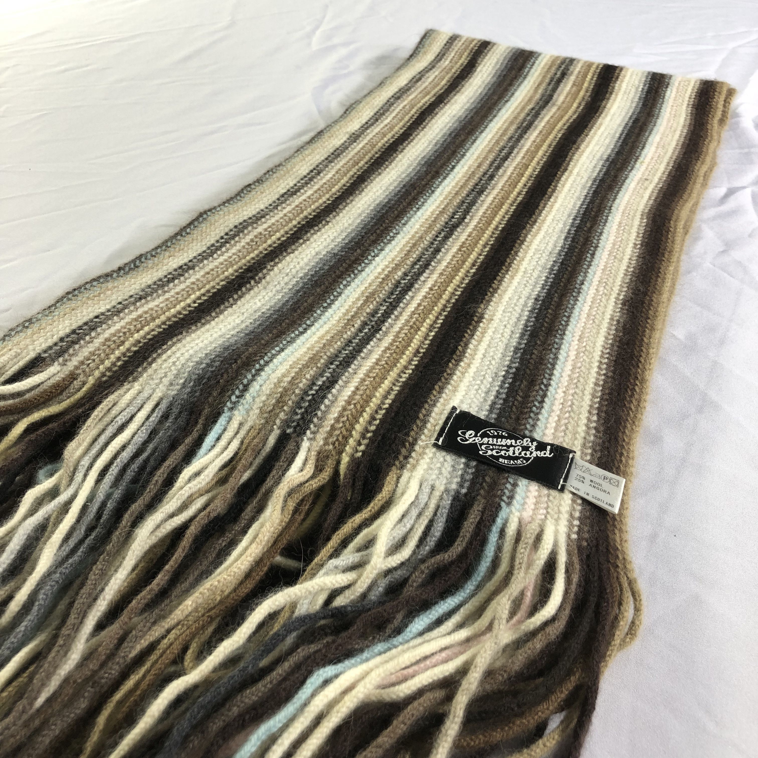 Beams Plus Beams Stripe Knit Wool Scarf Muffler Neckwear V2255 Size ONE SIZE - 3 Thumbnail
