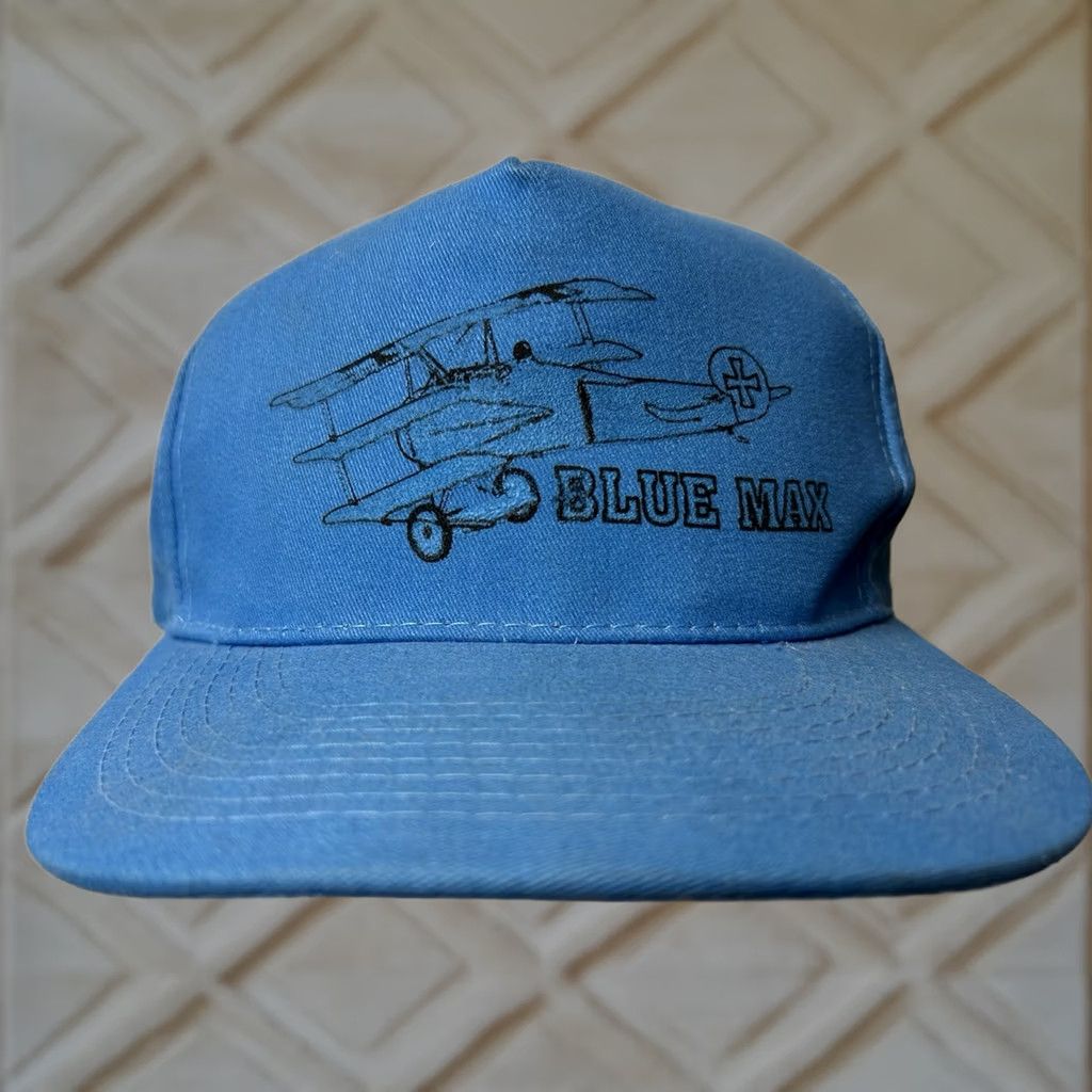 Vintage VINTAGE Pilot Triplane Snapback Hat Cap Blue Max Unisex Adults One Size Adjustable Lightweight Hats Boys Girls Mens Womens Size ONE SIZE - 1 Thumbnail