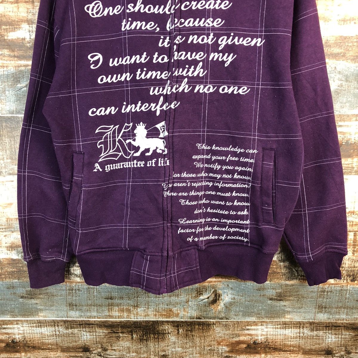 Japanese Brand Famock Purple art vintage Hoodie sweatshirt #A1275 Size US M / EU 48-50 / 2 - 6 Thumbnail