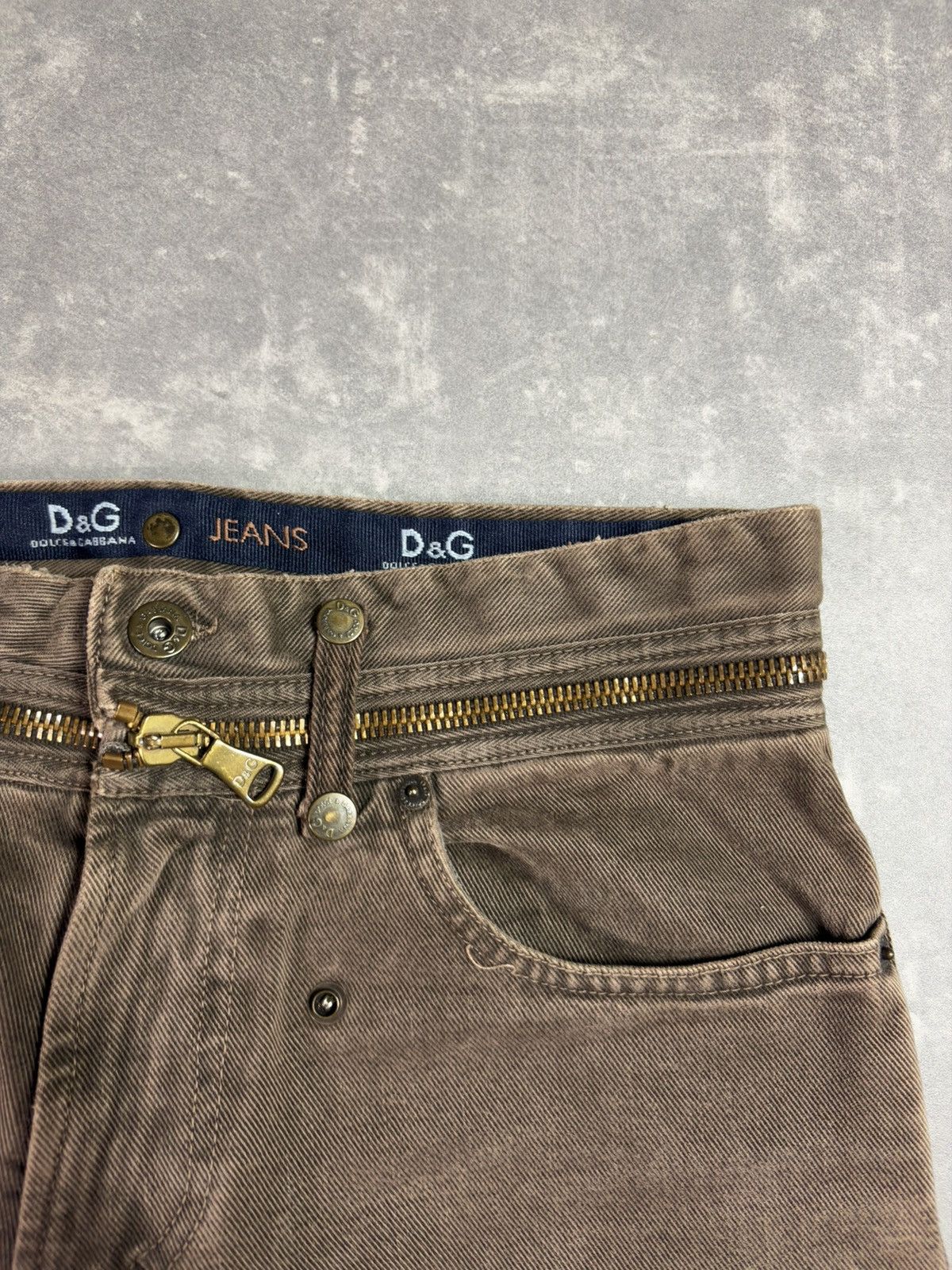 Dolce & Gabbana D&G Dolce & Gabbana Heavy Double Waisted Zipper Denim 33 Size US 33 - 7 Thumbnail