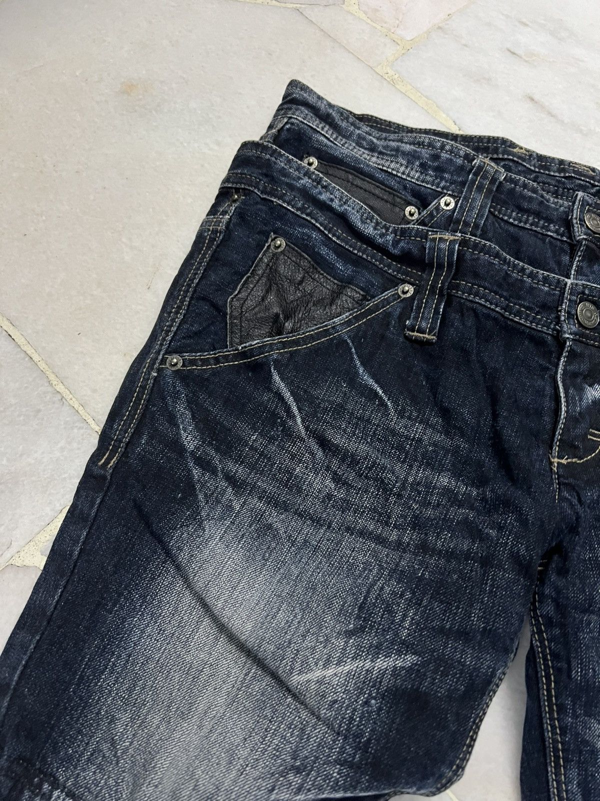 Japanese Brand PPFM DOUBLE WAIST RARE JEANS Size US 33 - 7 Thumbnail