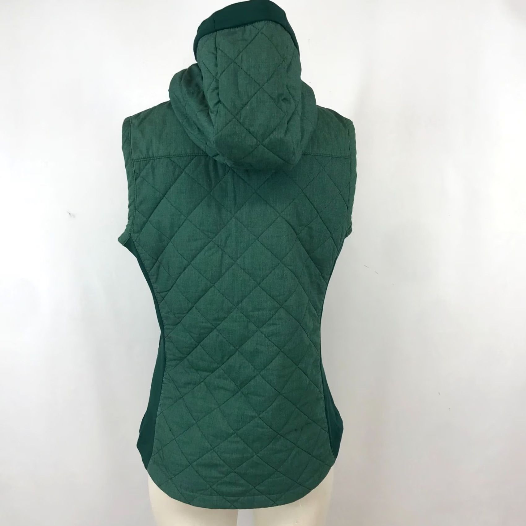 Vintage COLUMBIA Womens XS Green Quilted Button Up Hoodie Vest Size XS / US 0-2 / IT 36-38 - 5 Thumbnail