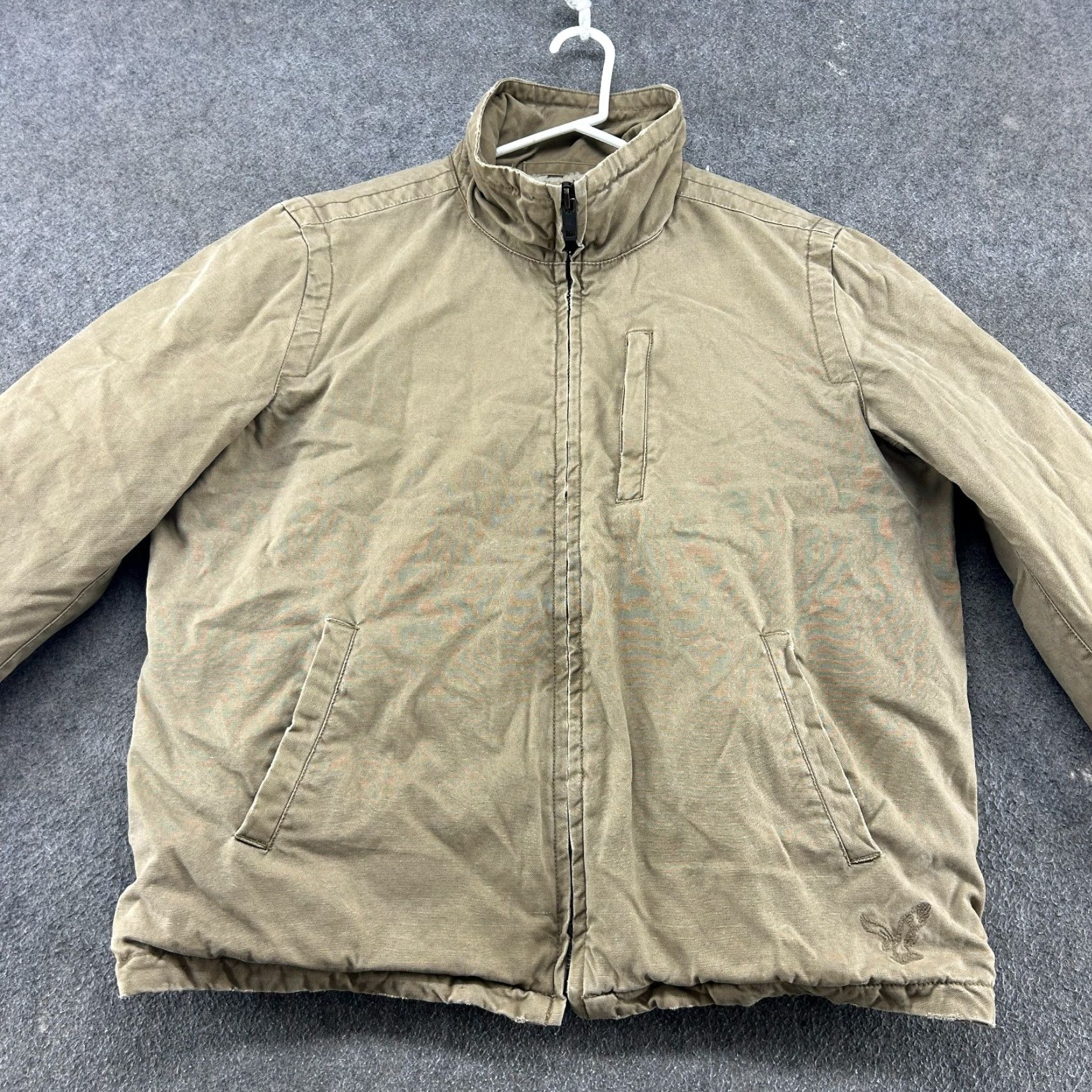 American Eagle Outfitters VINTAGE American Eagle Outfitters Jacket Mens XL Beige Cotton Parka Lined Fleece Grunge Workwear Size US XL / EU 56 / 4 - 3 Thumbnail