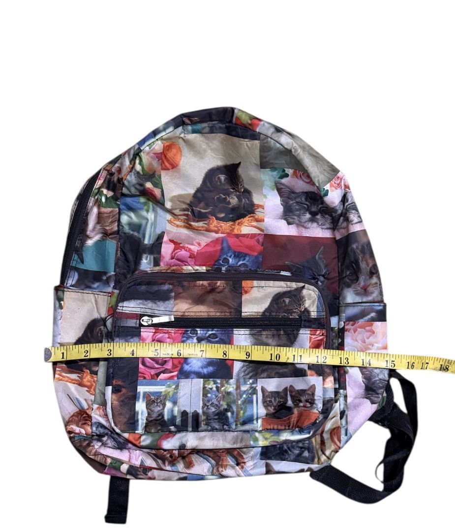 Japanese Brand Bagpack Featuring a Collage Print Of Cat Photos pink Roses Size ONE SIZE - 9 Thumbnail