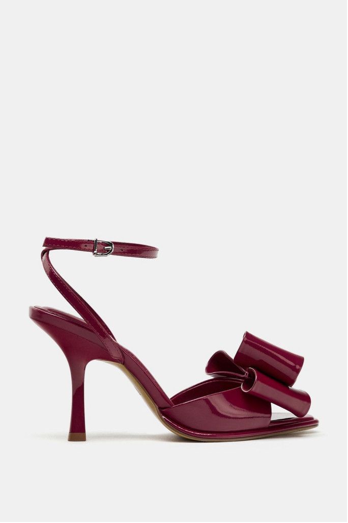 Zara Zara Patent Effect Bow Sandals Size 39 Size US 8 / IT 38 - 2 Thumbnail