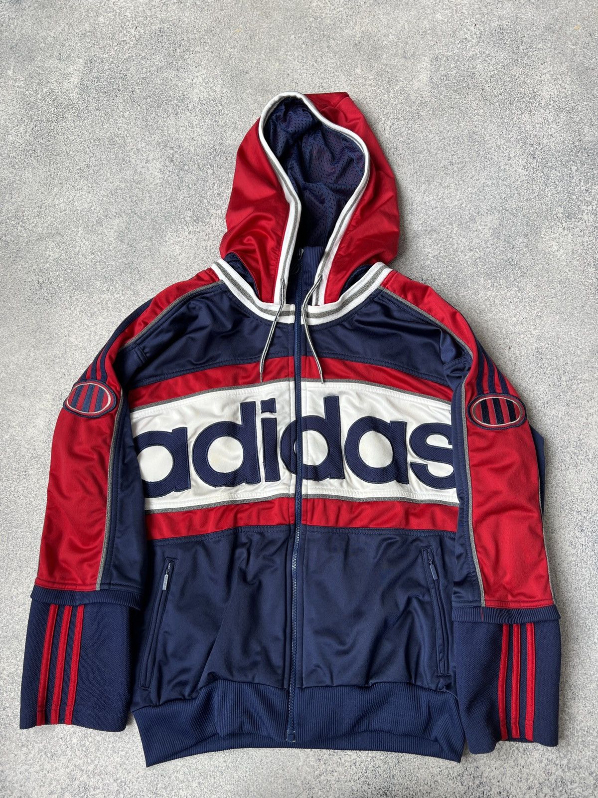 Adidas × Vintage Vintage Adidas big logo 90s style zip hoodie Size US M / EU 48-50 / 2 - 6 Thumbnail