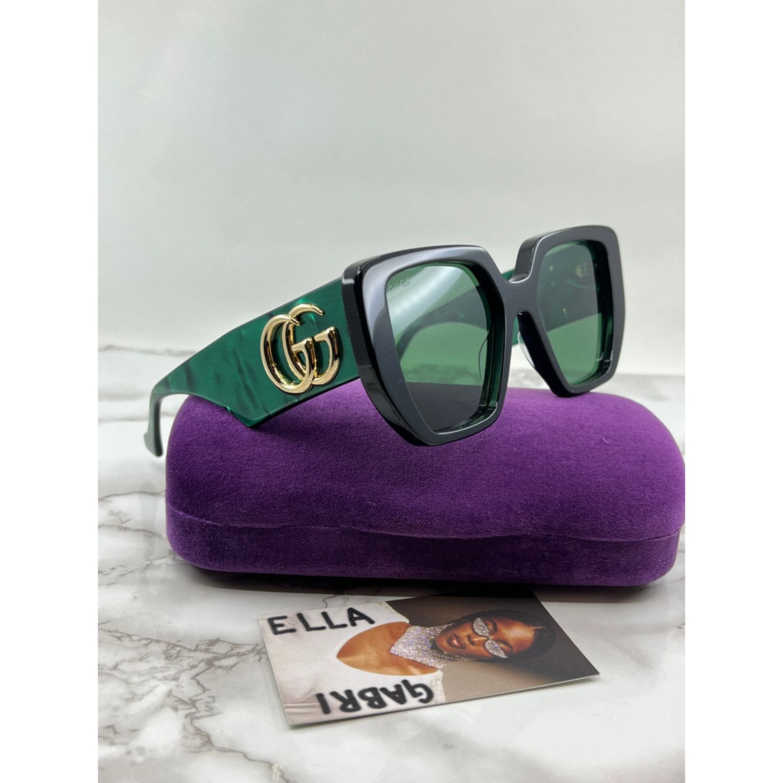 Gucci NEW Gucci GG0956S Black Green Oversized Sunglasses Size ONE SIZE - 4 Thumbnail