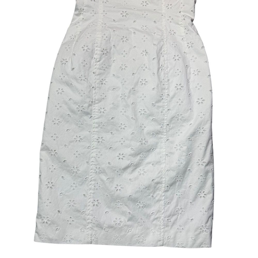 Other Flavio Castellani White Eyelet Cotton Dress Made In Italy S Size M / US 6-8 / IT 42-44 - 6 Thumbnail