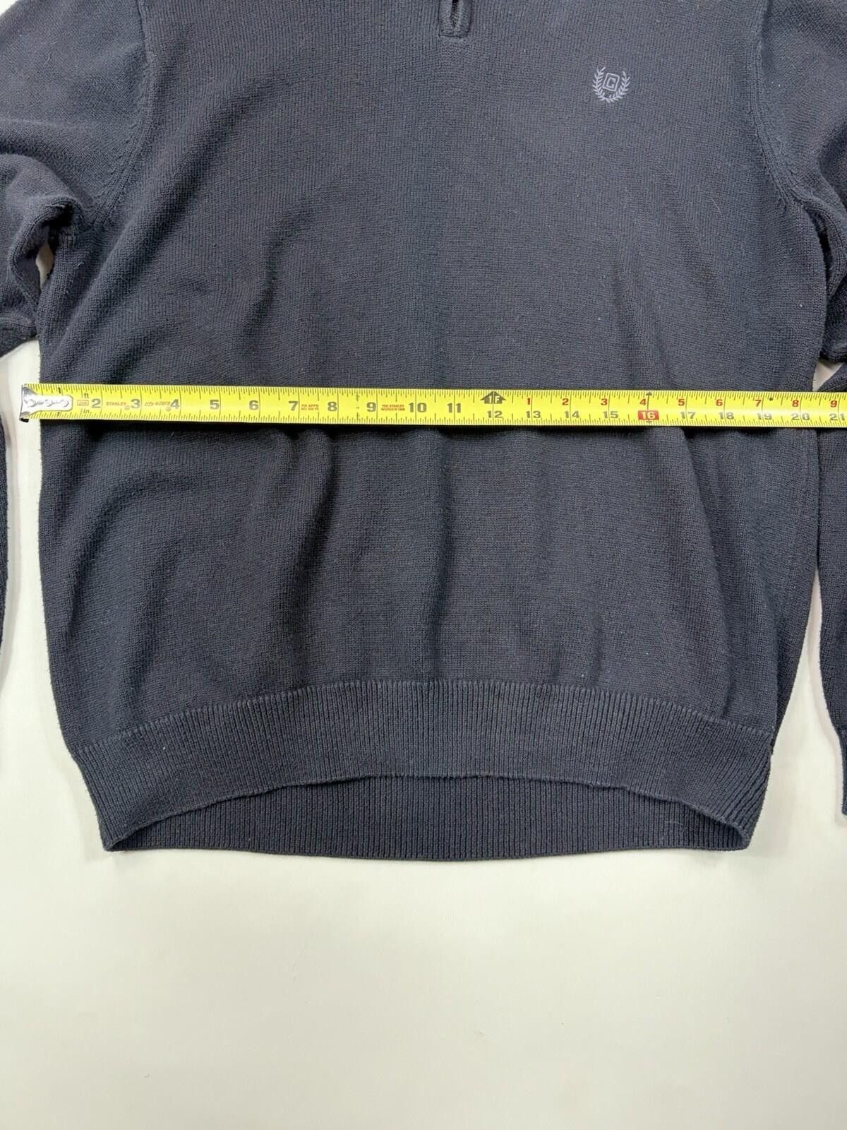 Chaps Chaps black cotton-blend quarter-zip pullover sweater Size L Size US L / EU 52-54 / 3 - 7 Thumbnail