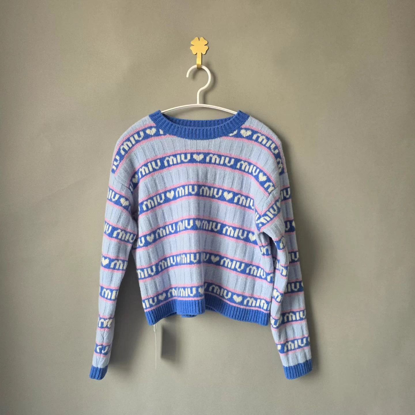 Miu Miu Miu Miu Blue Logo Stripe Wool Sweater 99 Size M / US 6-8 / IT 42-44 - 6 Thumbnail