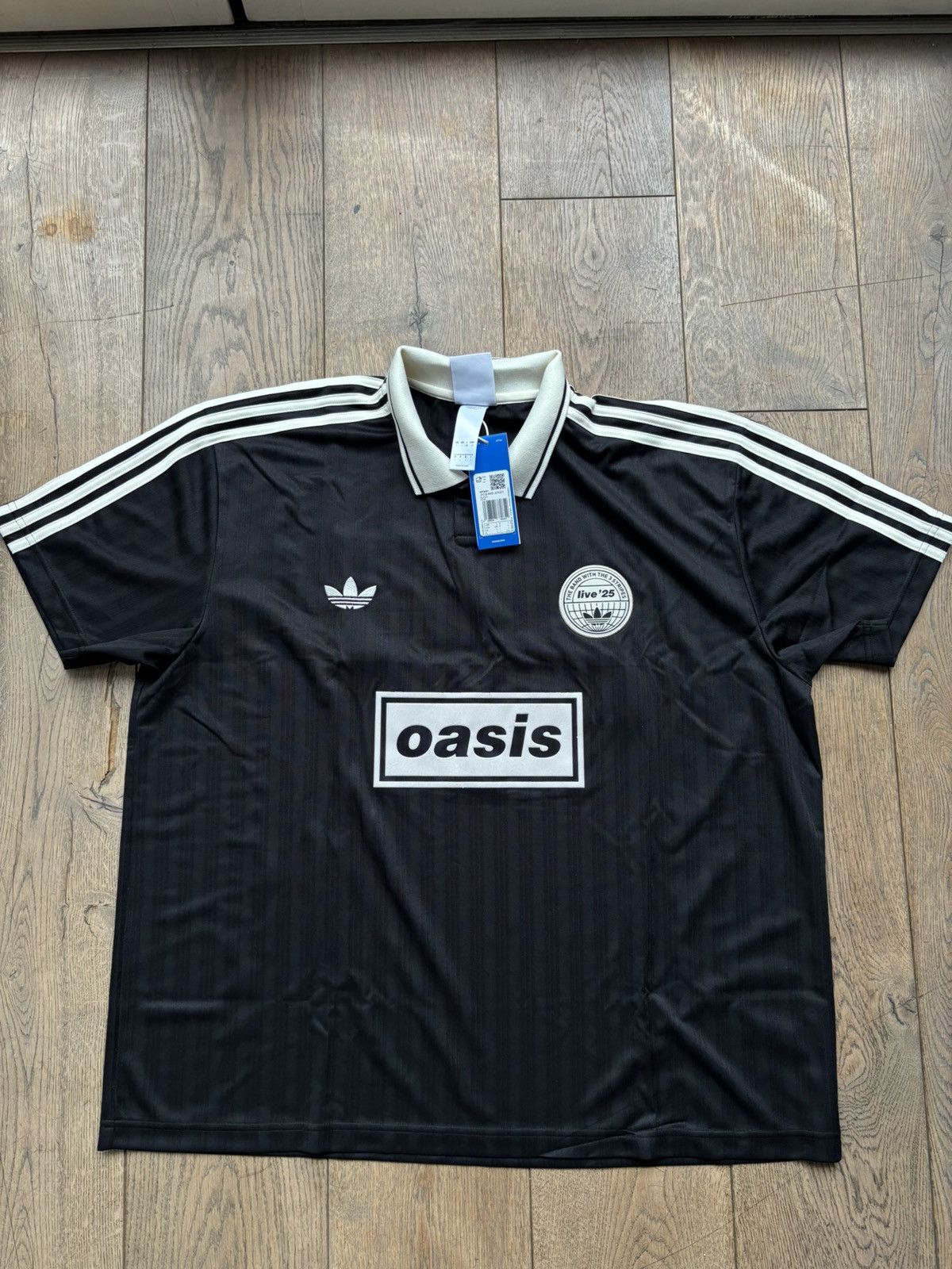 XL Adidas × Oasis Tour Jersey Black TOUR_JACQUARD_JERSEY_Black_KT3