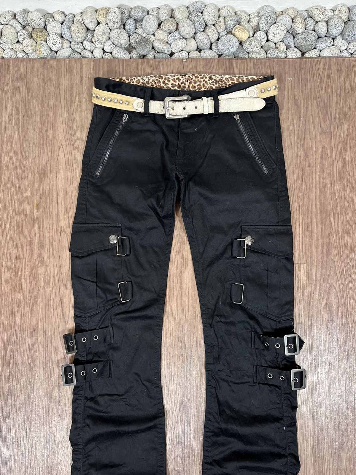 If Six Was Nine × Japanese Brand Berning Sho Leopard Strap Bondage Pants Size US 31 - 4 Thumbnail