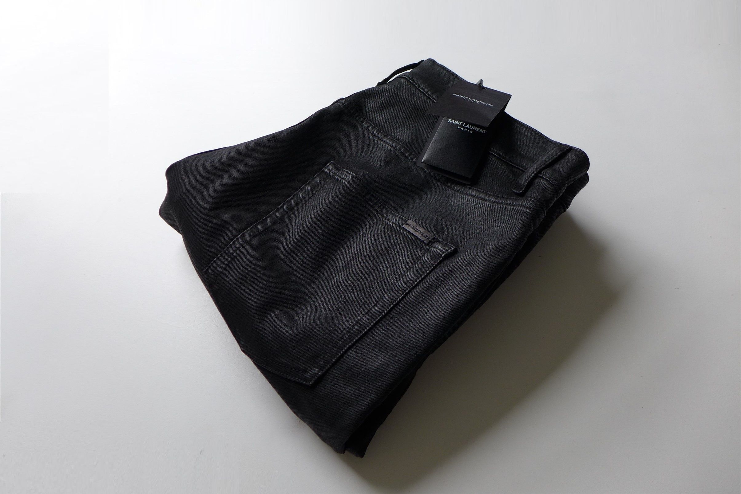 Saint Laurent Paris Saint Laurent D02 Jeans --- Coated Black Denim Size US 38 / EU 54 - 7 Thumbnail