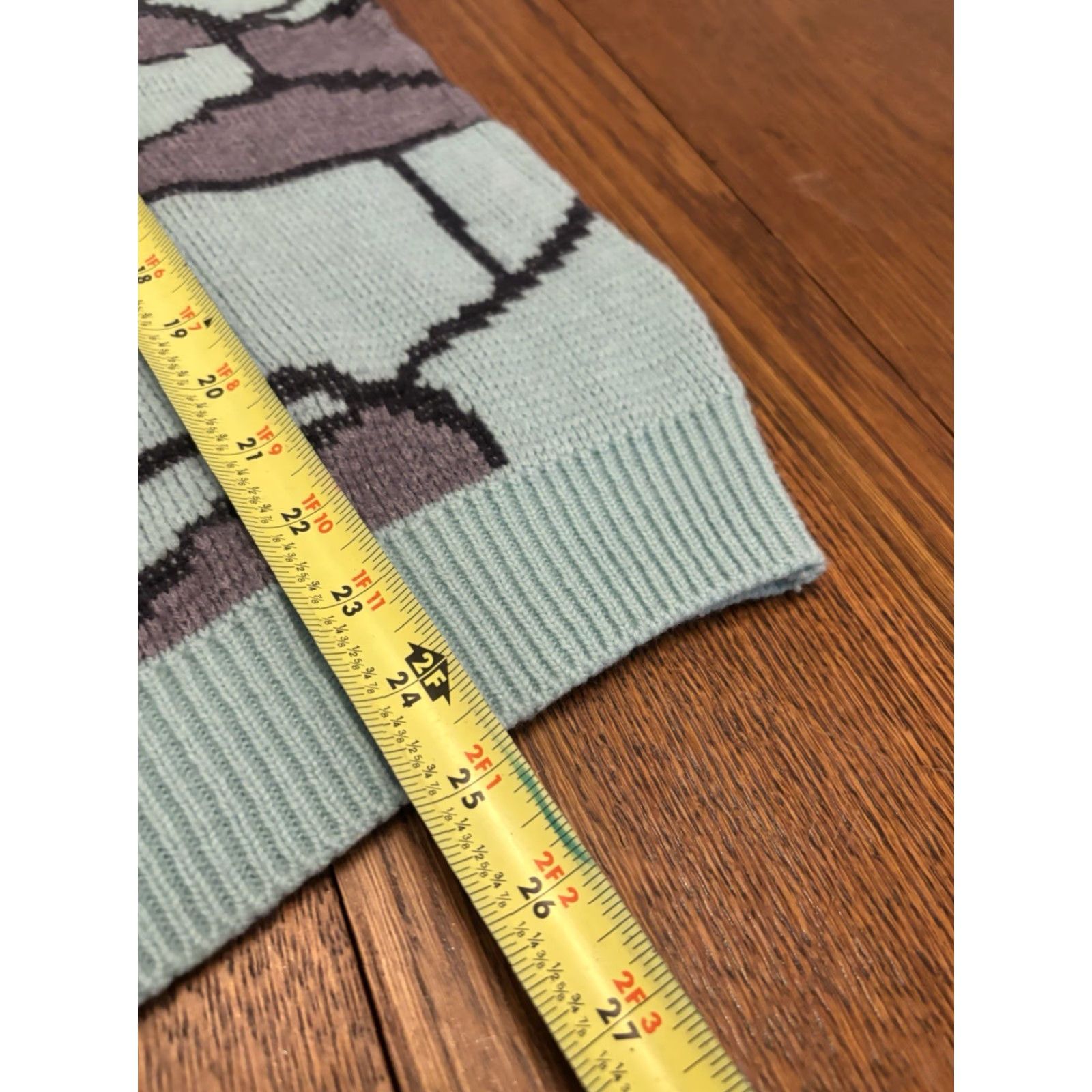 Etro VINTAGE Koman Sweater Geometric Crew Neck Long Sleeve 80s 90s Retro Teal Blue Women L Pullover Size L / US 10 / IT 46 - 4 Thumbnail
