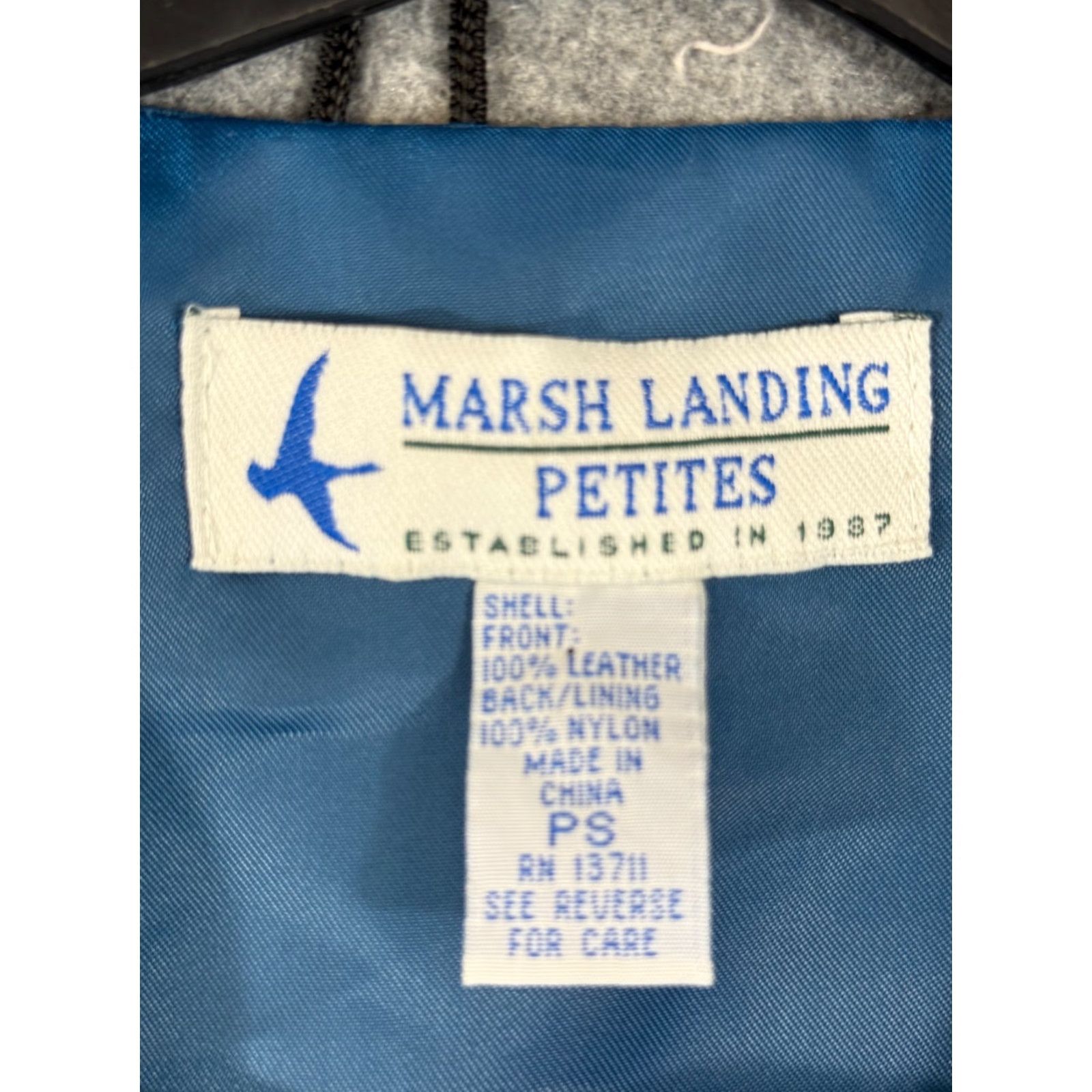 Vintage VINTAGE Marsh Landing Leather Vest Womens Petites S Blue Lined Zip Front 90s Western Casual Womens Vest Size S / US 4 / IT 40 - 5 Thumbnail