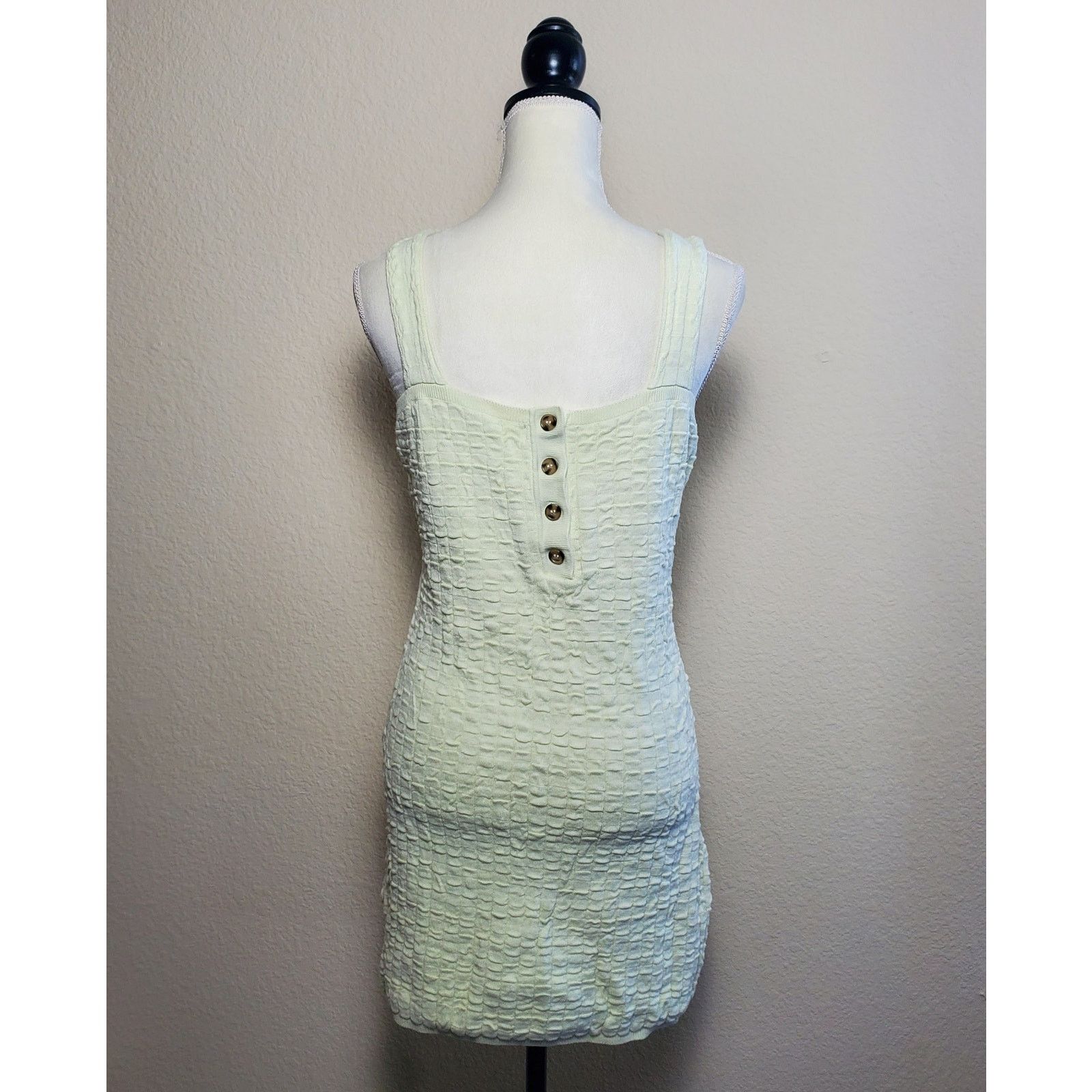 Free People Free People Yellow Mini Dress Large Size L / US 10 / IT 46 - 3 Thumbnail
