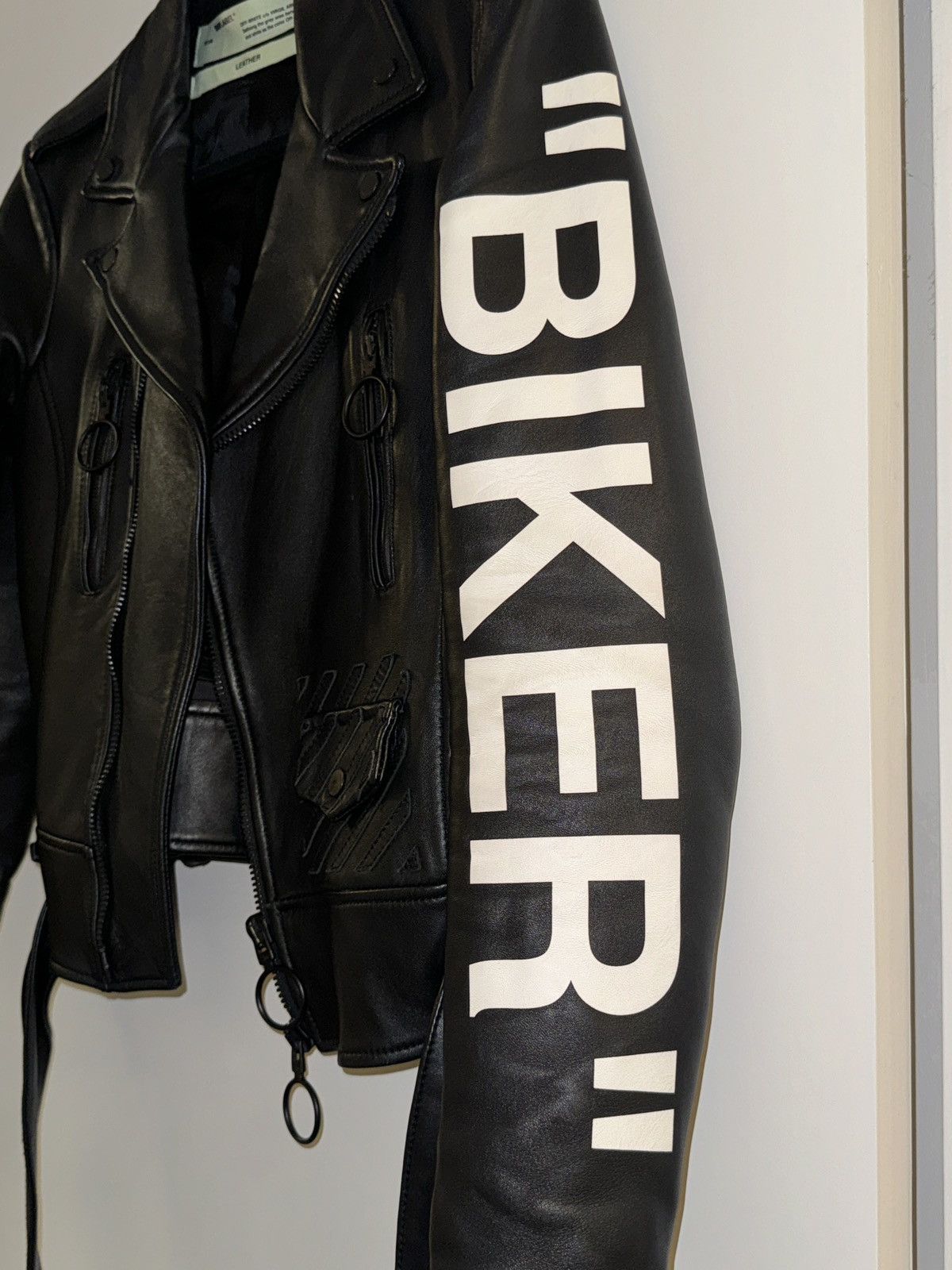 Off-White Off-white biker leather jacket Size M / US 6-8 / IT 42-44 - 2 Thumbnail