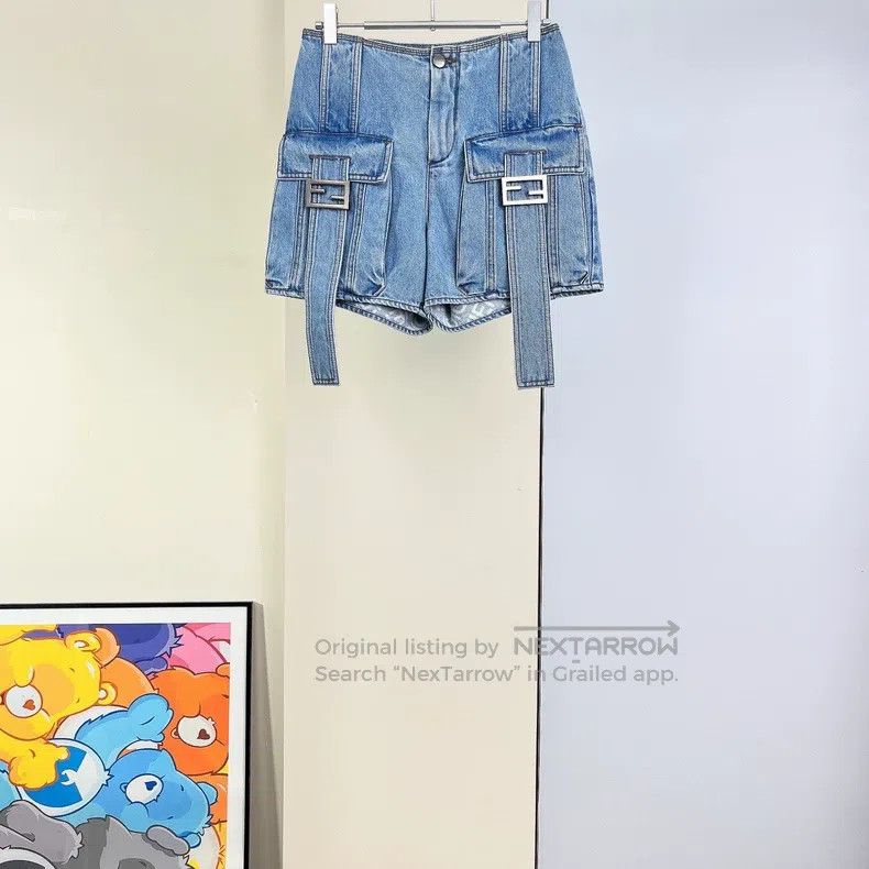 Fendi Fendi Blue Denim Shorts Size 42" / US 20 - 2 Thumbnail