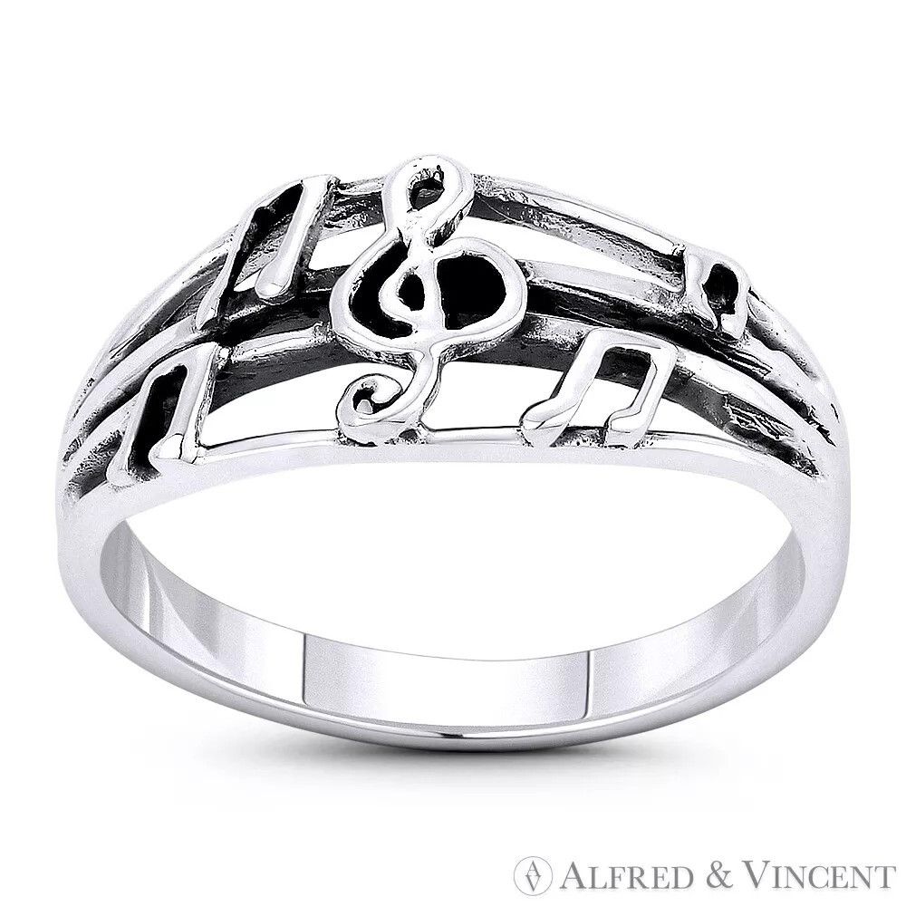 Other G-Clef & Beamed Music Note Musical Charm Ring Size ONE SIZE - 1 Preview