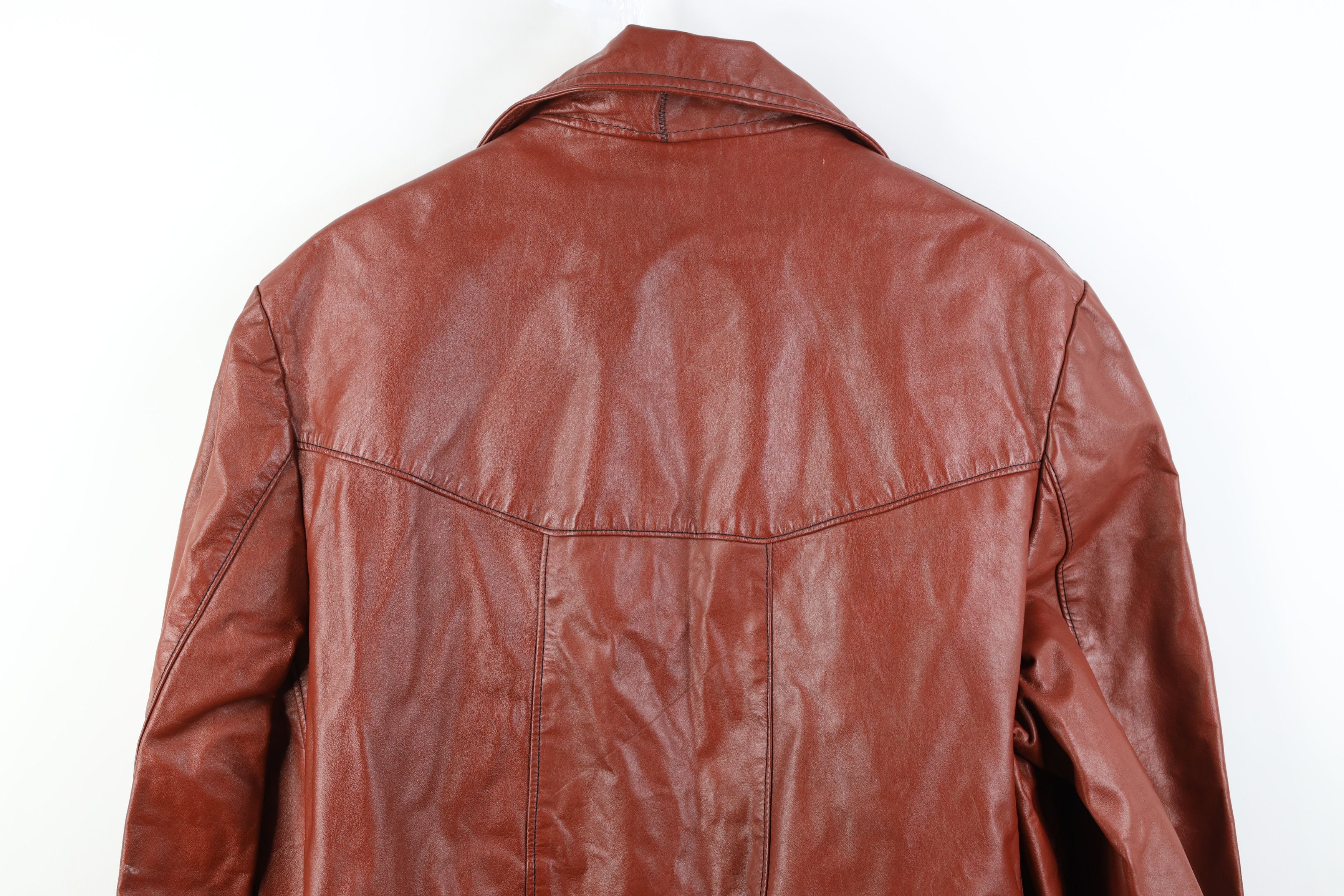 Vintage Vintage 70s Streetwear Fleece Lined Leather Western Jacket Size US XXL / EU 58 / 5 - 15 Thumbnail