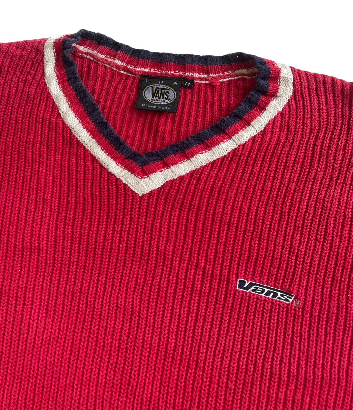 Vans Vintage Vans V-Neck Knit Shirt Oversize Size US M / EU 48-50 / 2 - 4 Thumbnail