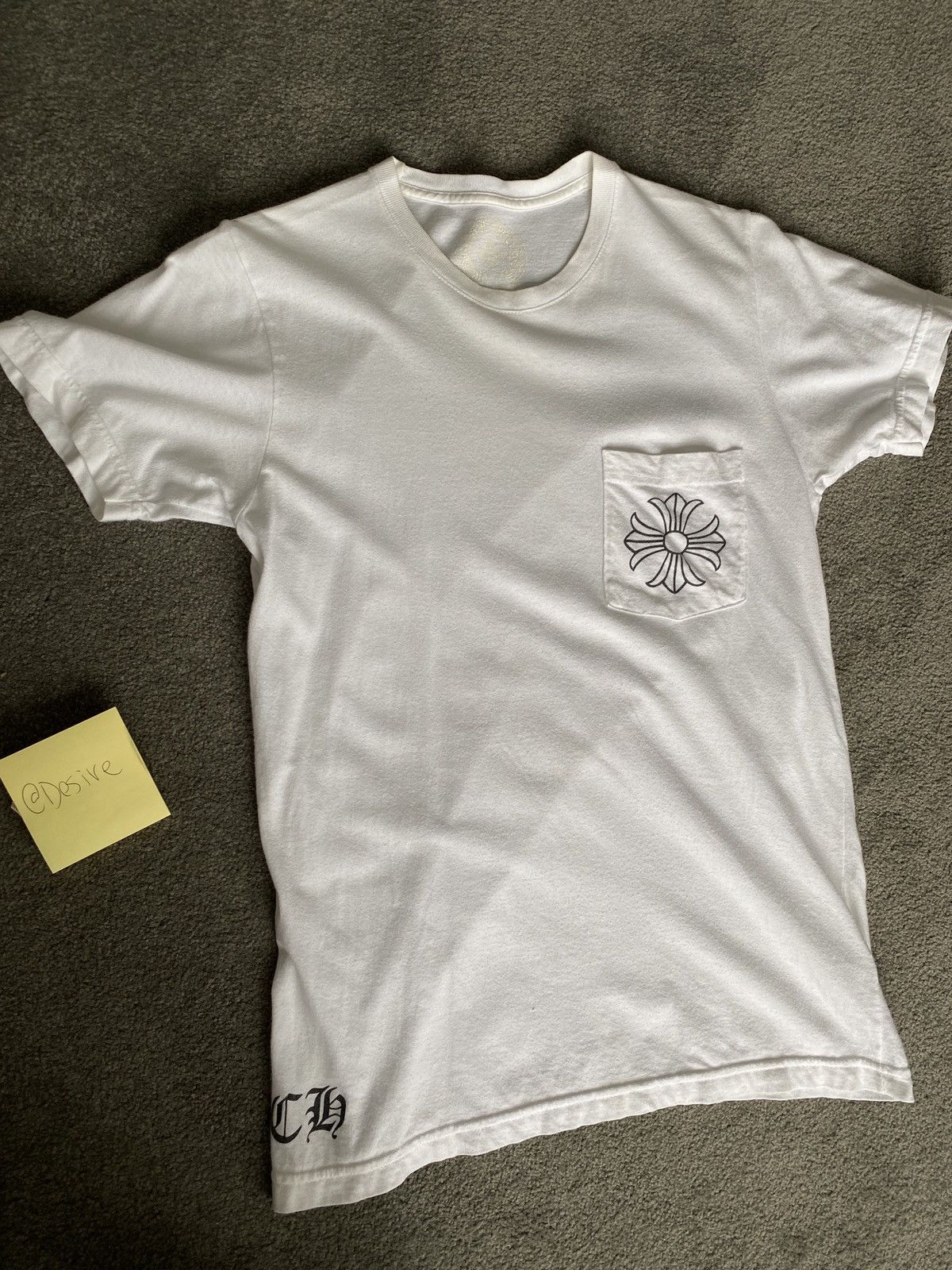 Image of Chrome Hearts Hollywood Pocket Tee in White, Men's (Size Small)