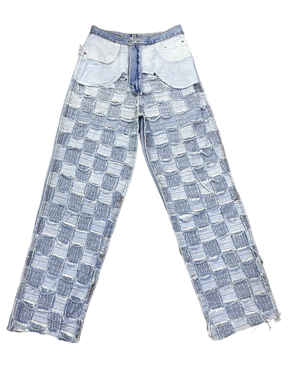 Grailed 🔥FYE! Size 25” High Waisted Checkered Patchwork Denim Size 25" / US 0 / IT 36 - 2 Thumbnail