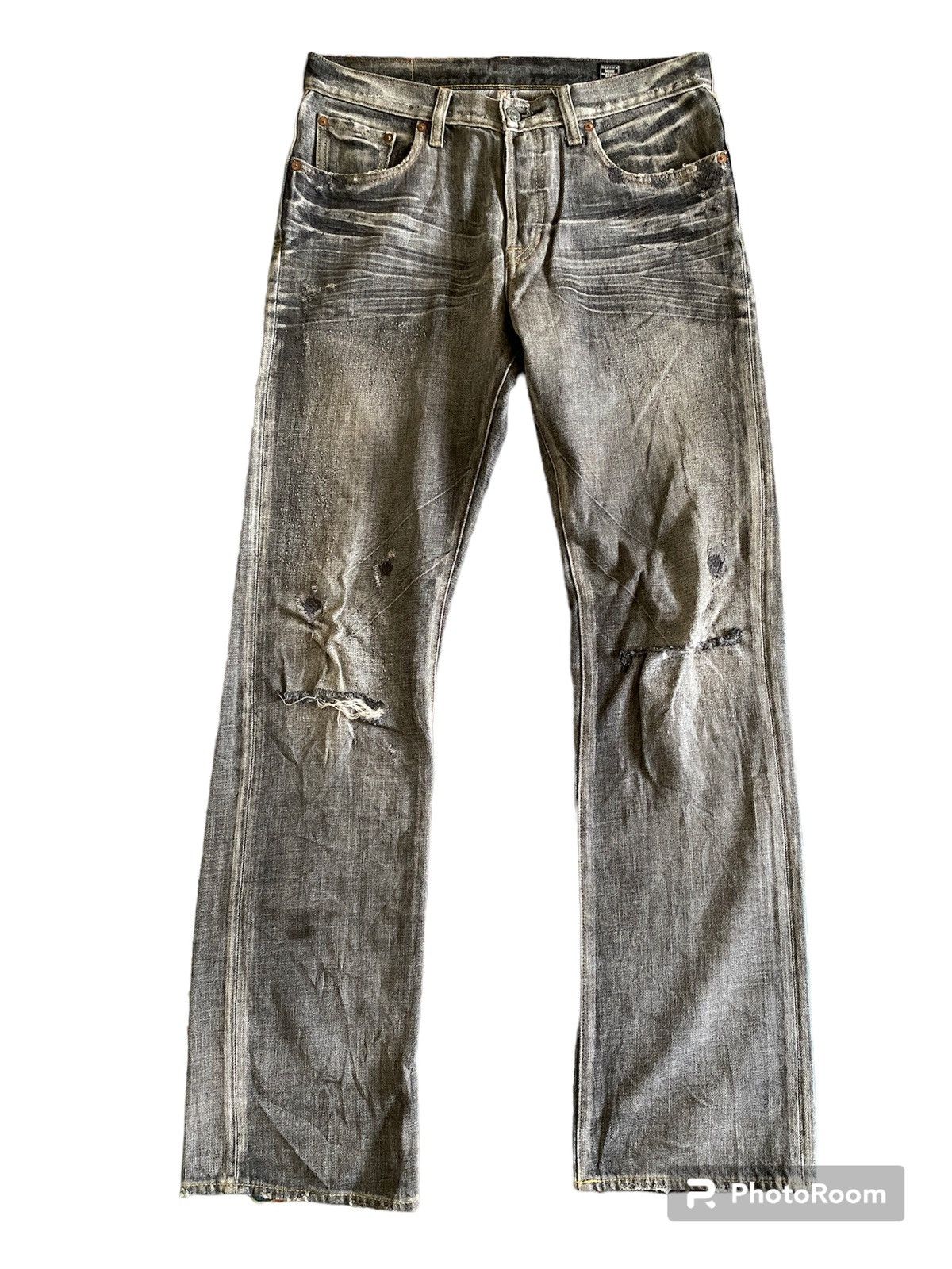 Japanese Brand Japanese Brand Bartack Distressed Denim Size US 31 - 1 Thumbnail
