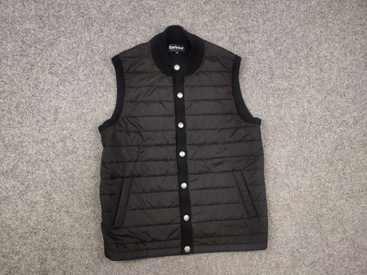 Barbour Barbour Black Quilted x knitted back Vest Button Jacket Size US M / EU 48-50 / 2 - 2 Thumbnail