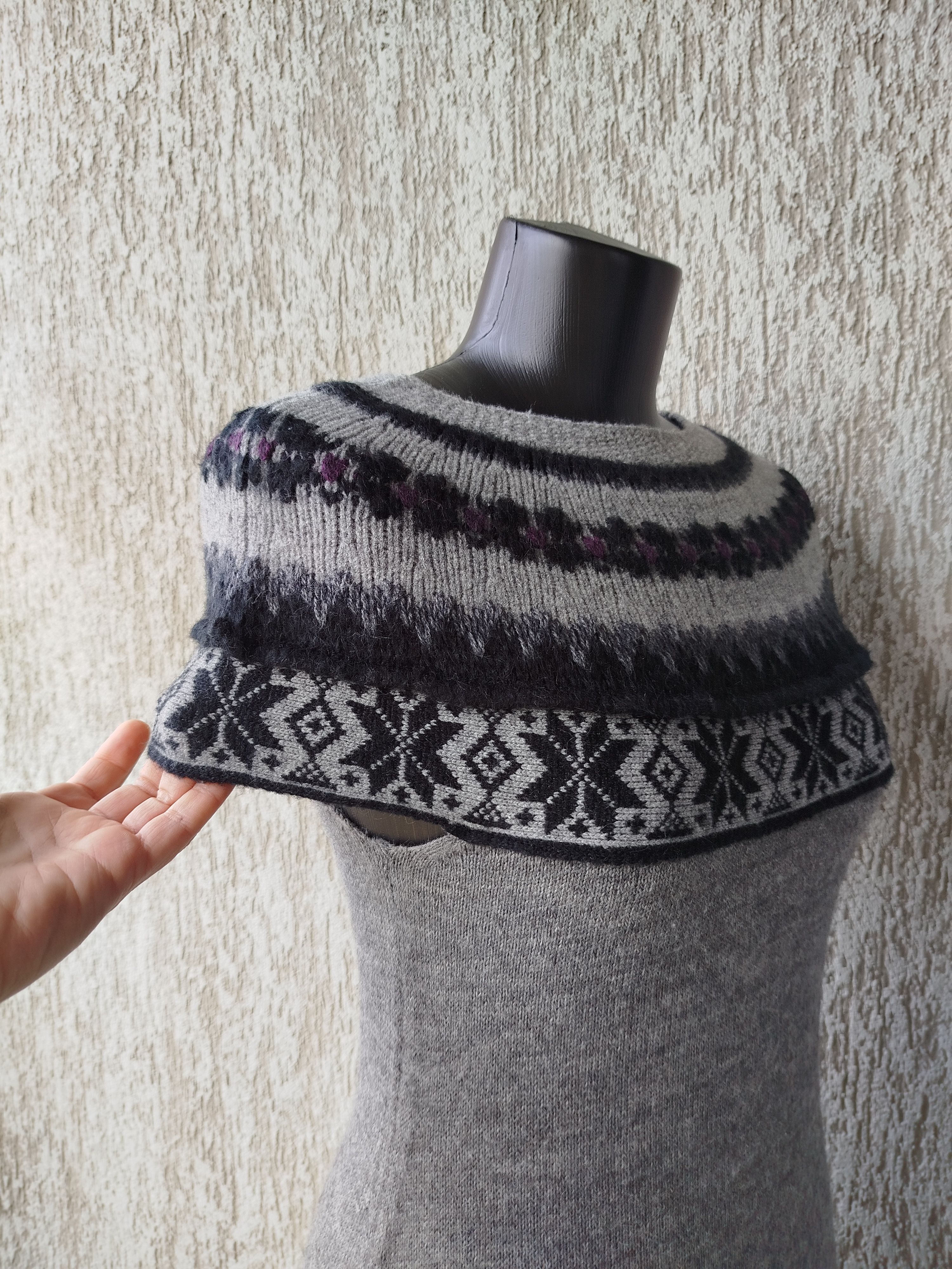 Marithe + Francois Girbaud High Use by Claire Campbell Dress Knit Alpaca Fair Isle Size M / US 6-8 / IT 42-44 - 10 Thumbnail