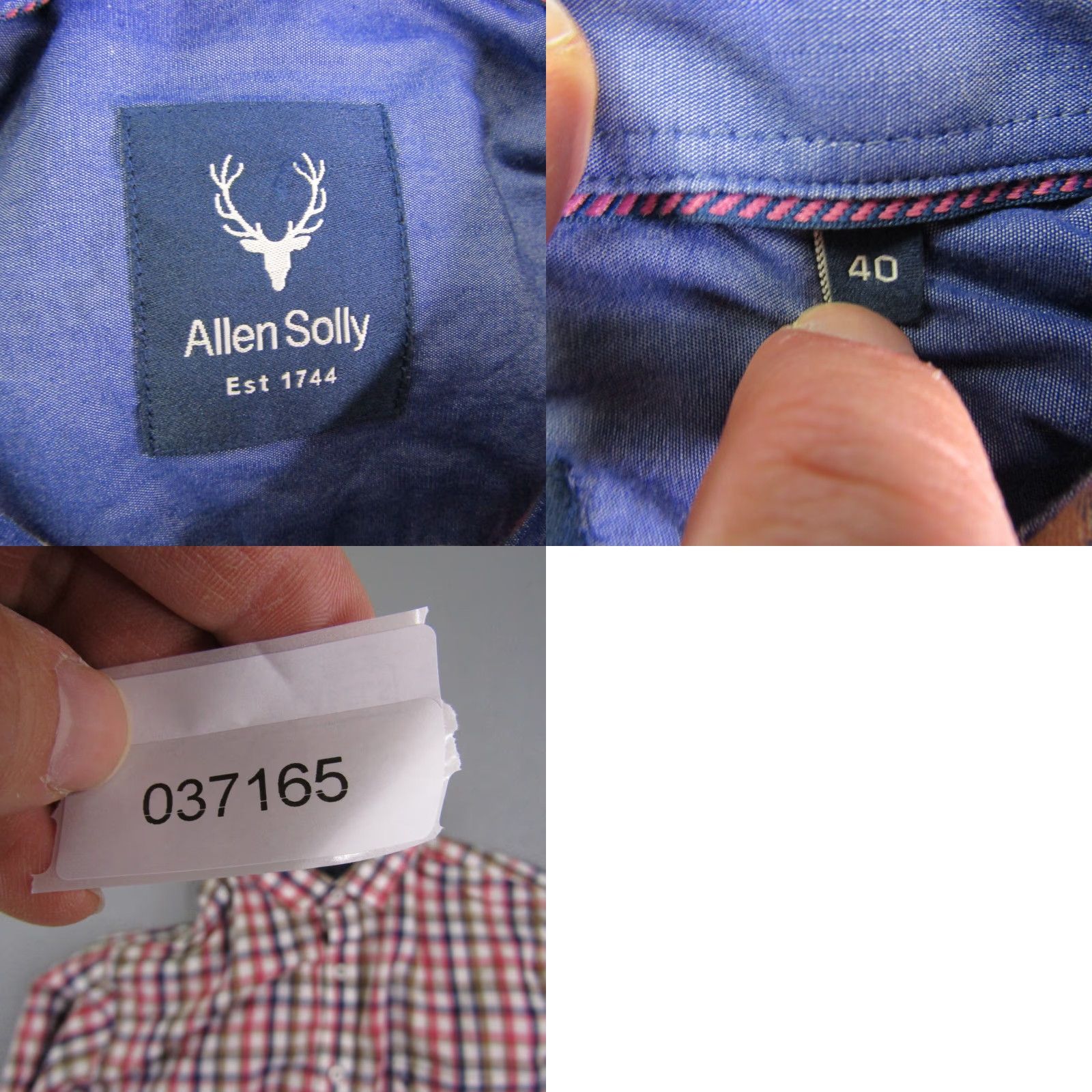 Pinko ALLEN SOLLY Plaid Shirt Button-Up Long Sleeve Casual Large 40 Pink Mens Size US L / EU 52-54 / 3 - 8 Thumbnail