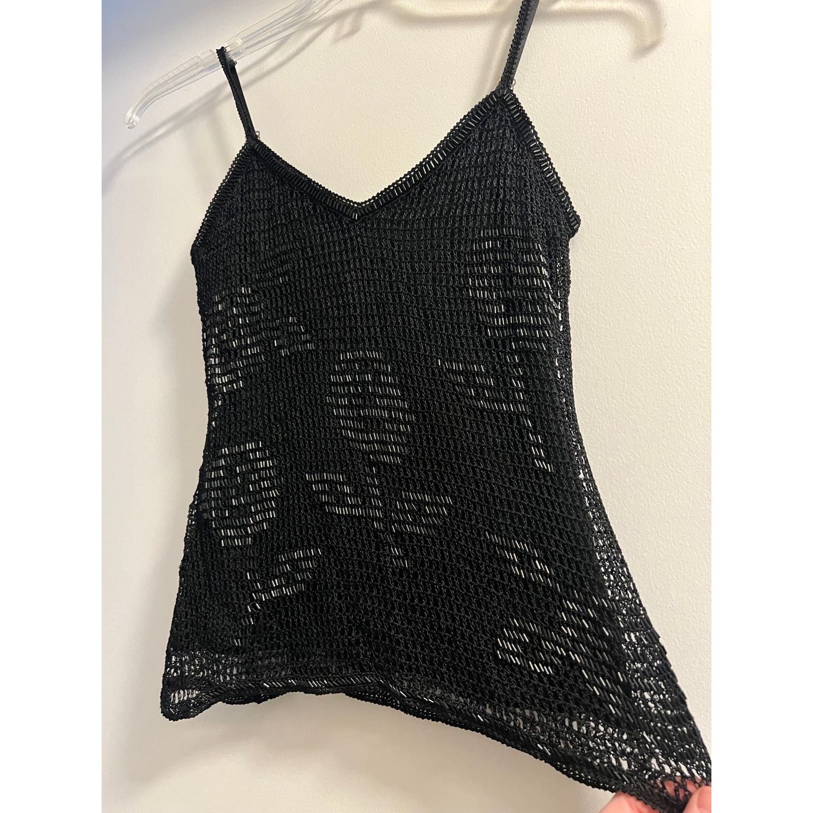 The Unbranded Brand Sue Wong Black Lace Beaded Cami Tank Sz S Size S / US 4 / IT 40 - 2 Thumbnail