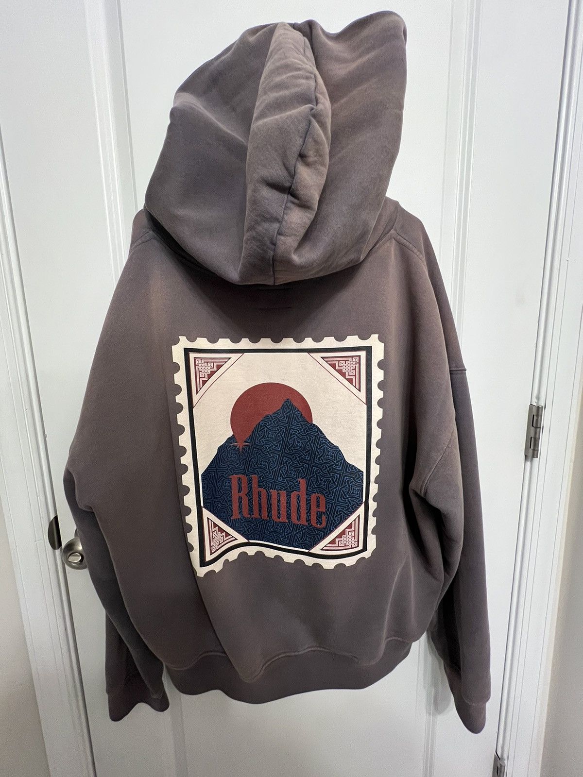 Rhude Distressed Grey Rhude Moon Hoodie Size US XXL / EU 58 / 5 - 4 Thumbnail