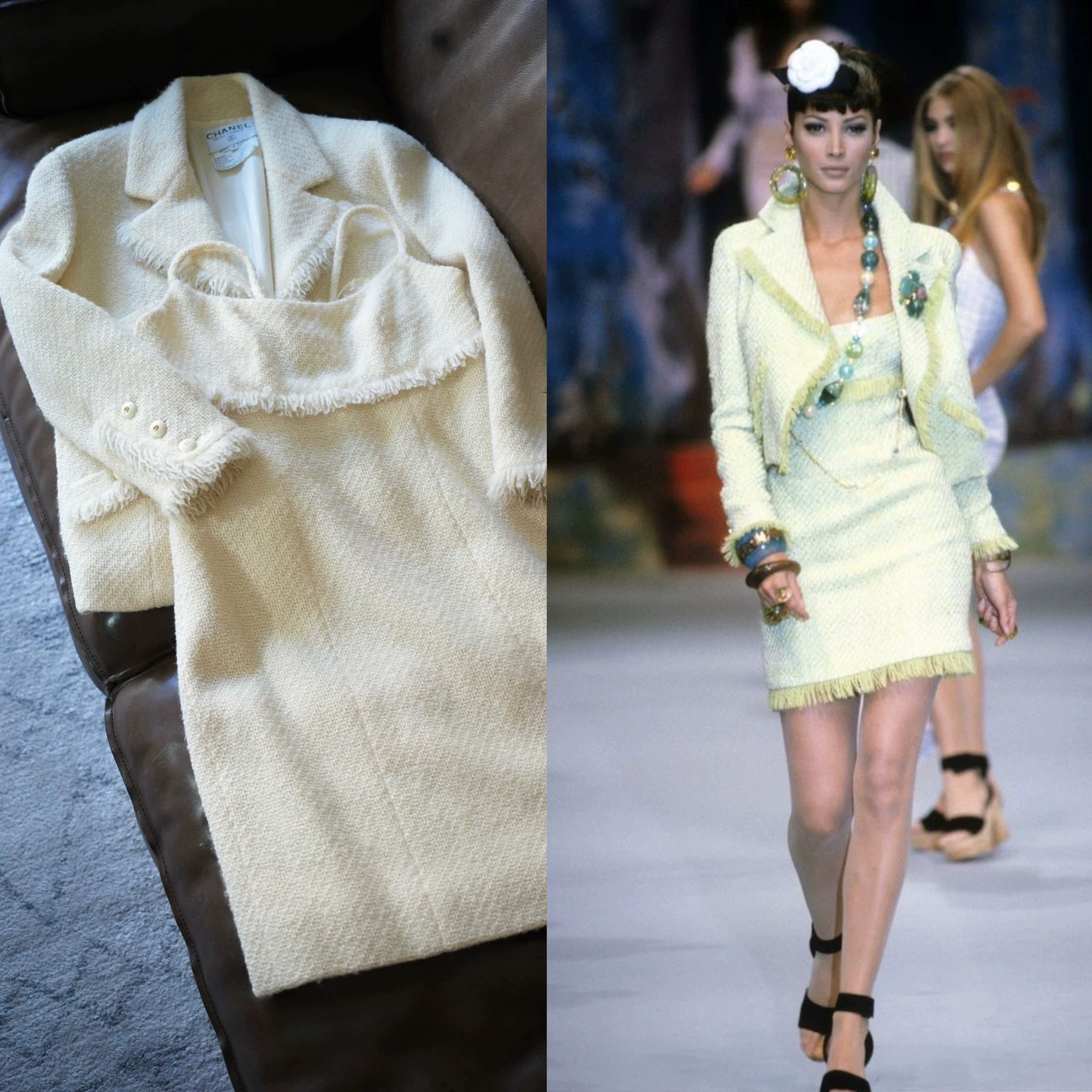 Chanel CHANEL 1992 Runway Wool Tweed Two-Piece Set 40 Size M / US 6-8 / IT 42-44 - 2 Thumbnail
