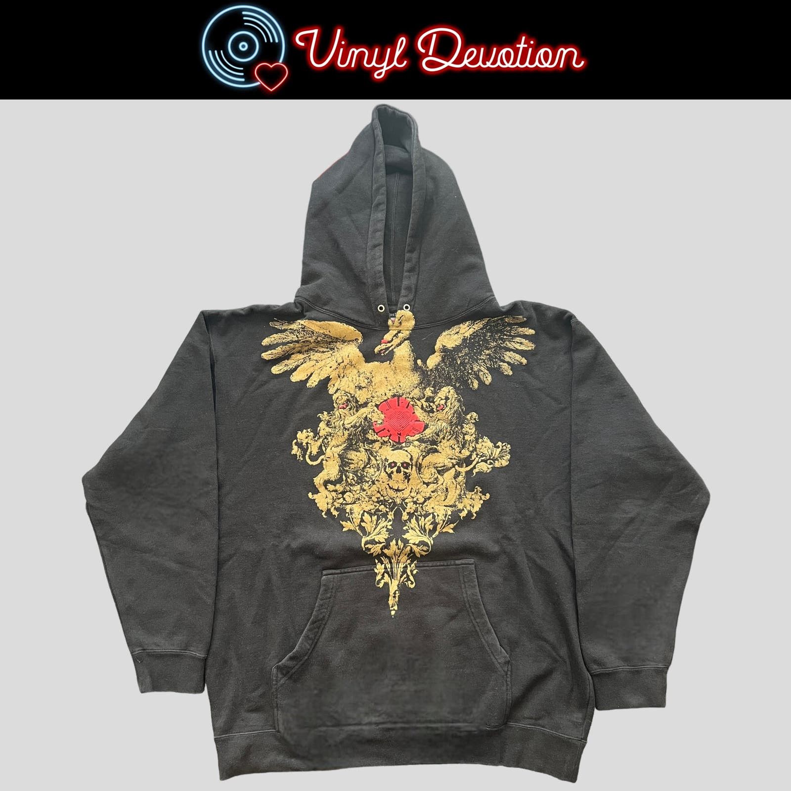 image of Band Tees Converge Band To The Lions No Heroes Pullover Hoodie Size L in Black, Men's