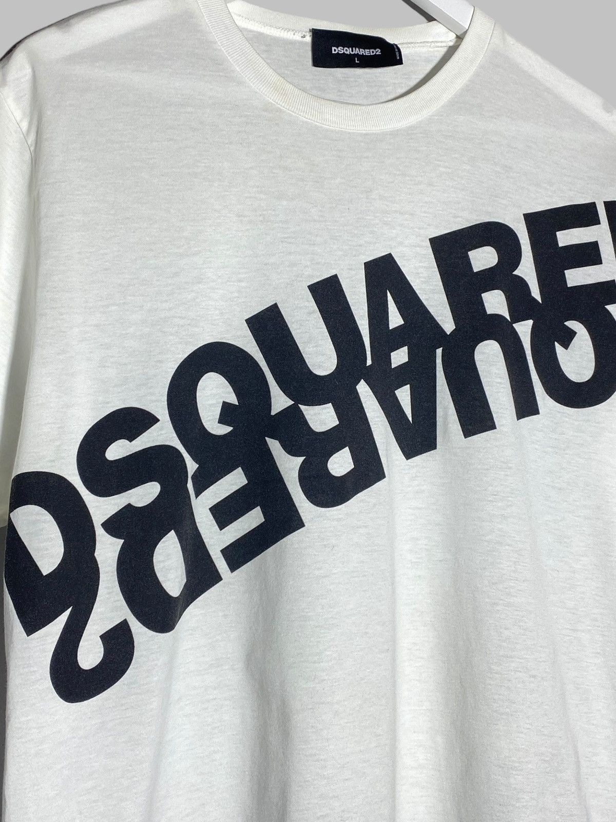 Dsquared2 🔥 DSQUARED2 BOLD LOGO DIAGONAL TEE Y2K ITALY FLEX Size US L / EU 52-54 / 3 - 3 Thumbnail