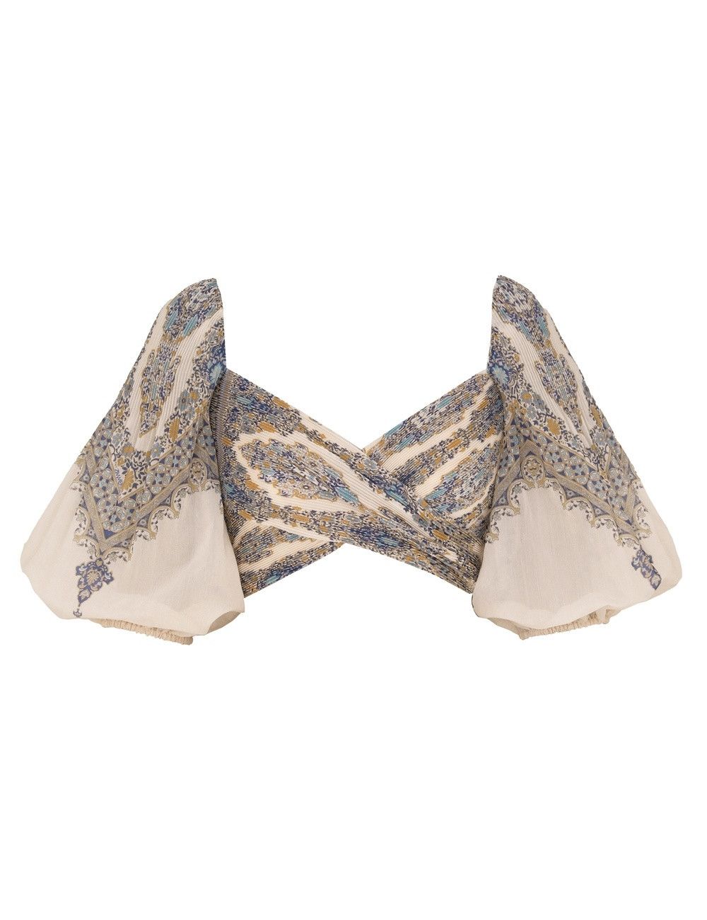 Zimmermann oc11z0226 Pleated Bodice Crop Top In Multicolor Size XS / US 0-2 / IT 36-38 - 1 Thumbnail
