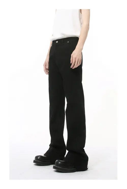 Japanese Brand × Jean Japanese slim black simple tassel flared jeans Size US 32 / EU 48 - 4 Thumbnail