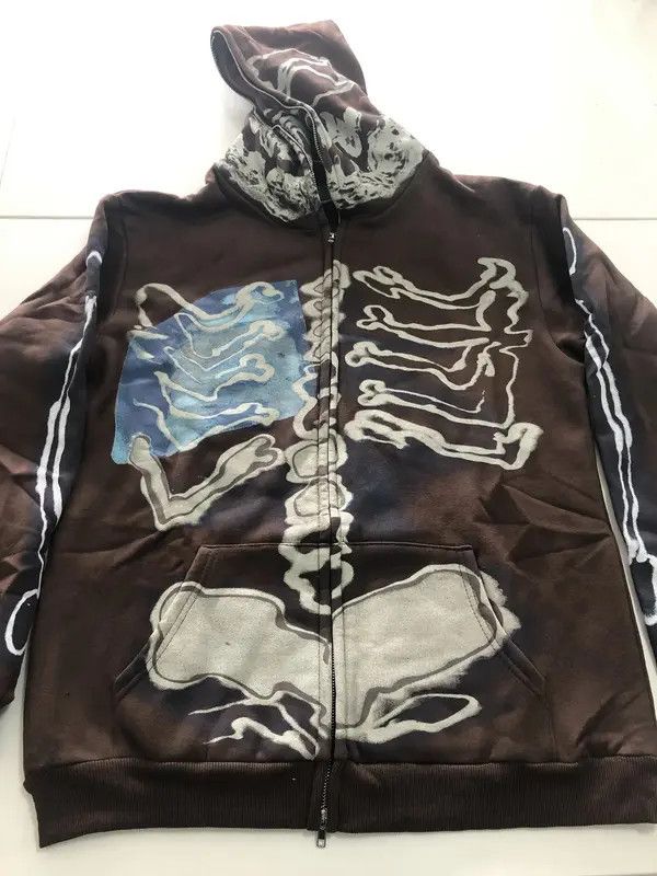 Japanese Brand Minami x Egawa Skeleton Print Zip Up Hoodie Punk Rock Y2k Size US L / EU 52-54 / 3 - 7 Thumbnail