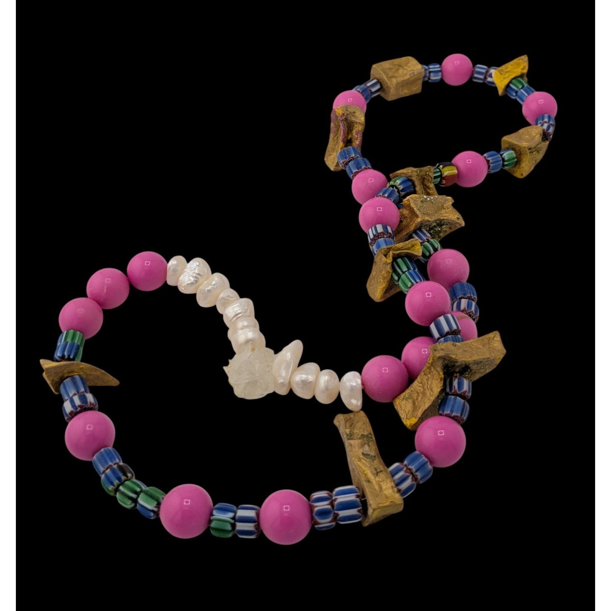 Other Handmade Abstract Unique Mixed Media Beaded Necklace Size ONE SIZE - 4 Thumbnail