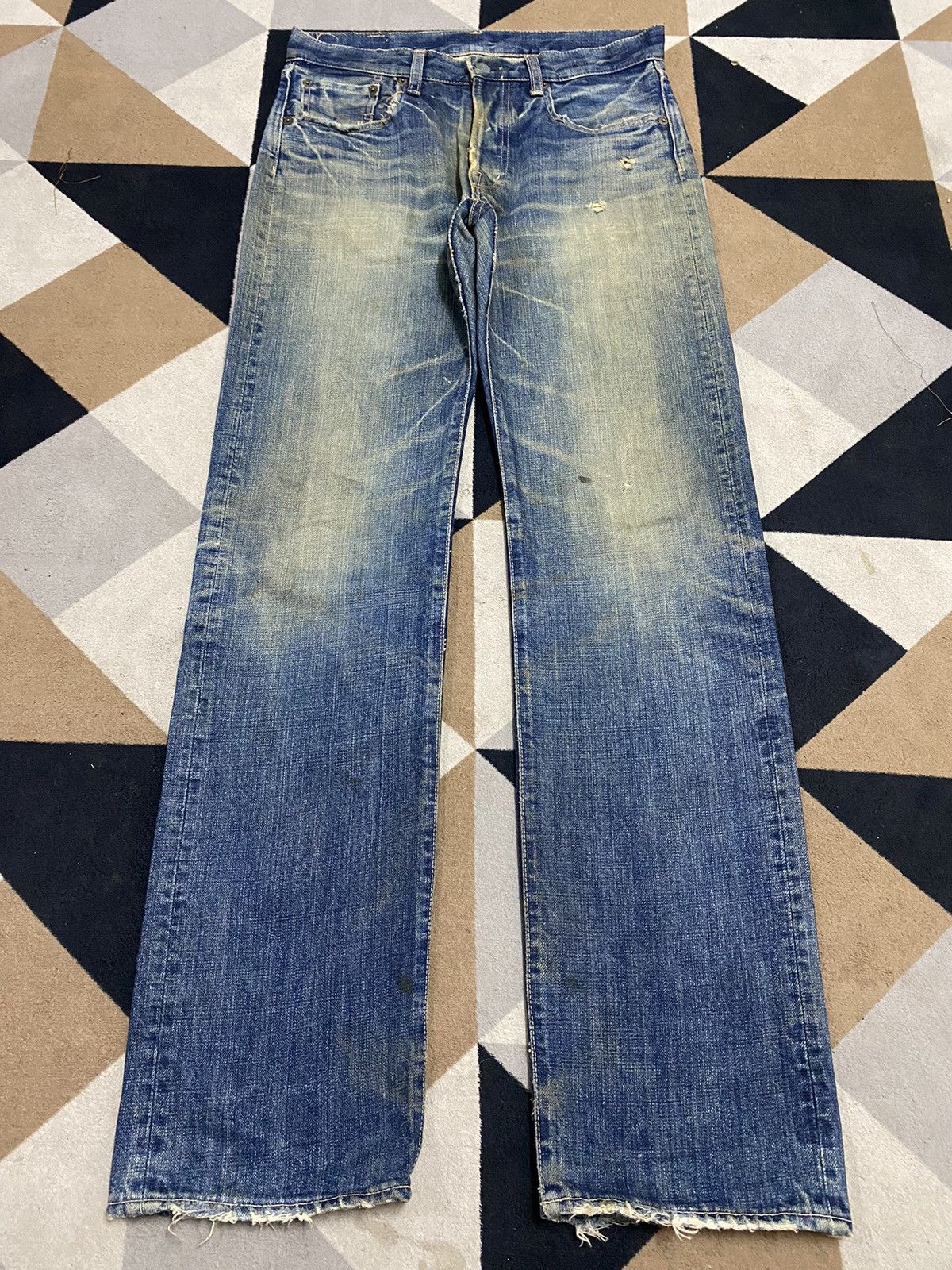 Spellbound Japanese Brand SpellBound Mud Wash Distressed Loose Jeans Size US 31 - 1 Thumbnail