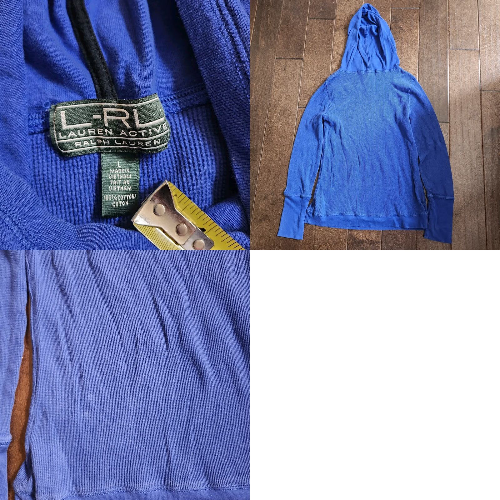 Ralph Lauren Lauren Active Ralph Lauren Women's Junior Hoodie Blue Thermal L Junior Large Blue Pullover Crew Neck Long Sleeve Sports Activewear Jacket Womens Size L / US 10 / IT 46 - 9 Thumbnail